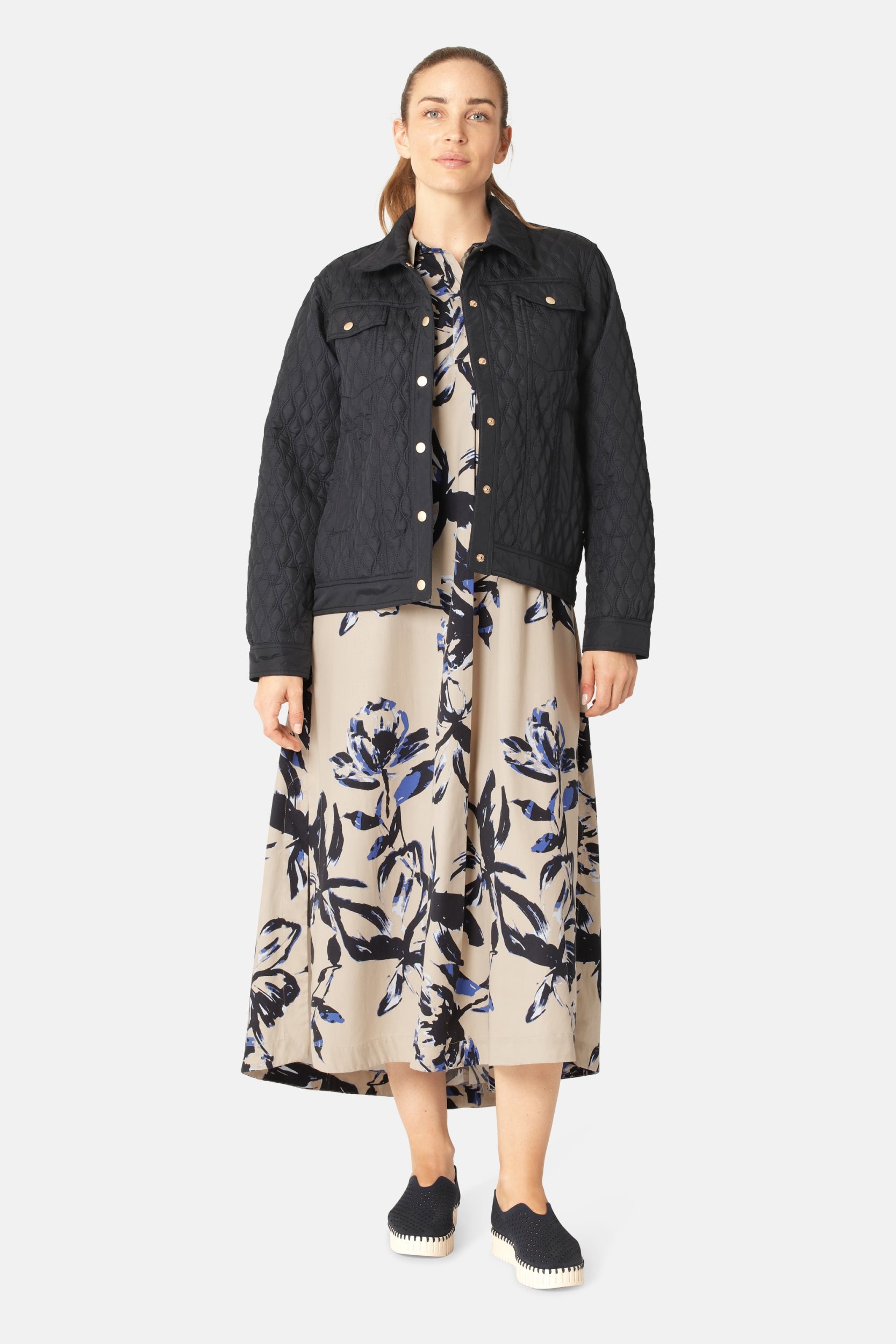 Gewatteerde Jas ALLY03 | Dark Indigo | Jacket | Ilse Jacobsen