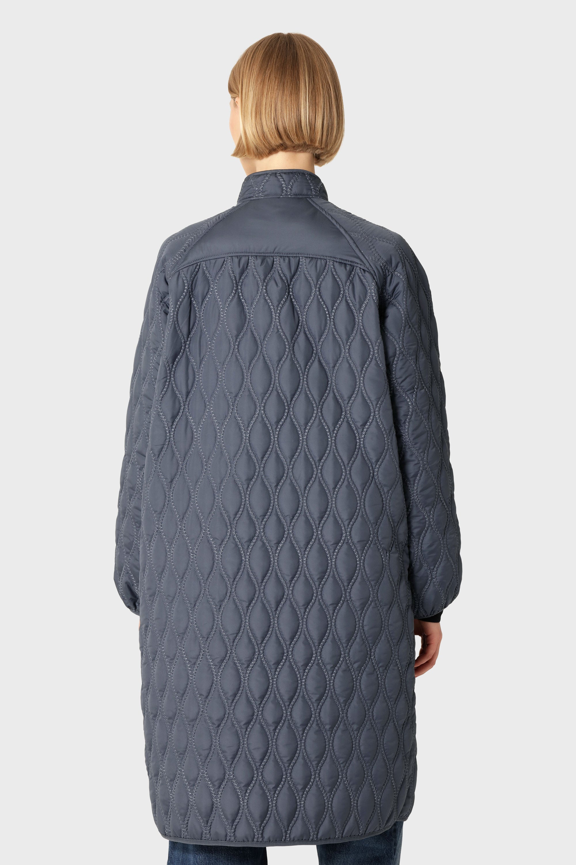 Lange Gewatteerde Jas AROS05 | Ombre Blue | Jacket | Ilse Jacobsen