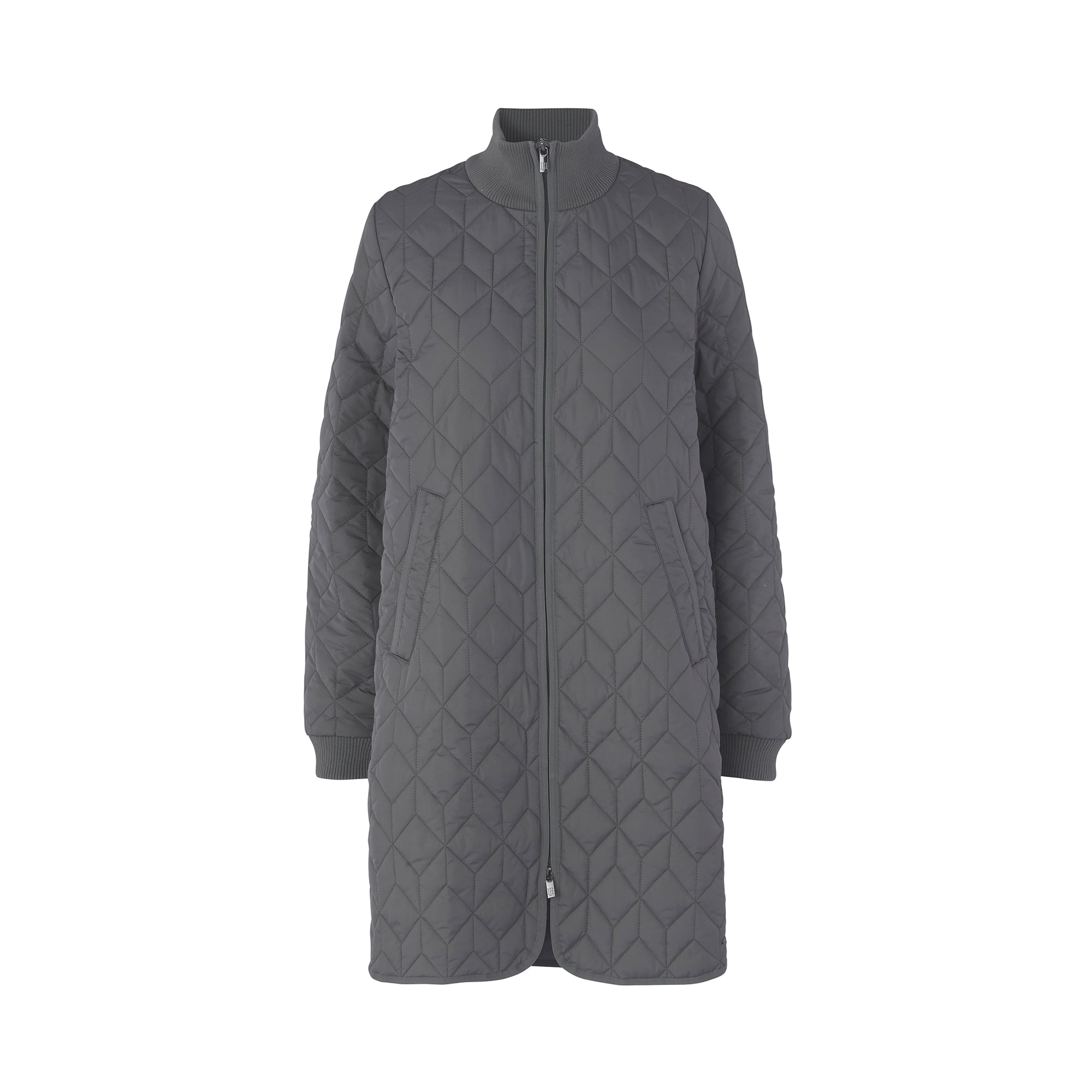 Gewatteerde jas ART06 | Dark Shadow | Coat | Ilse Jacobsen