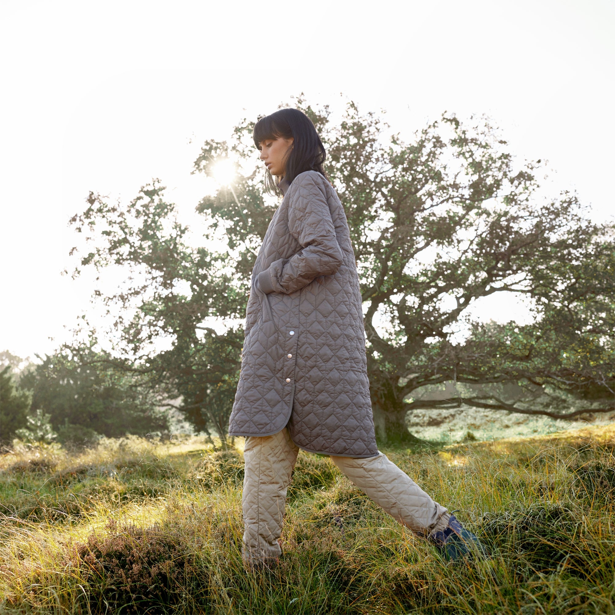 Gewatteerde jas ART06 | Dark Shadow | Coat | Ilse Jacobsen