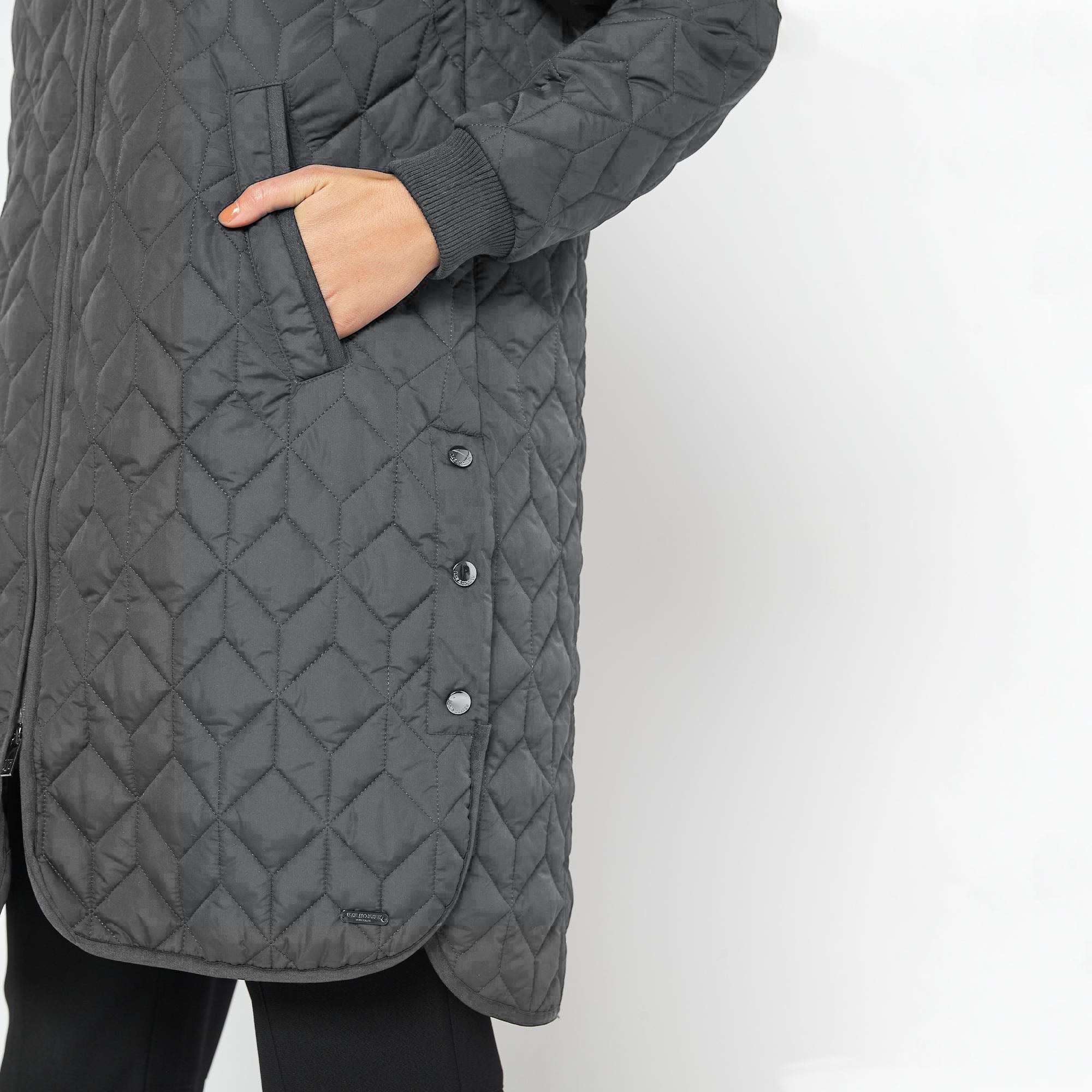 Gewatteerde jas ART06 | Dark Shadow | Coat | Ilse Jacobsen