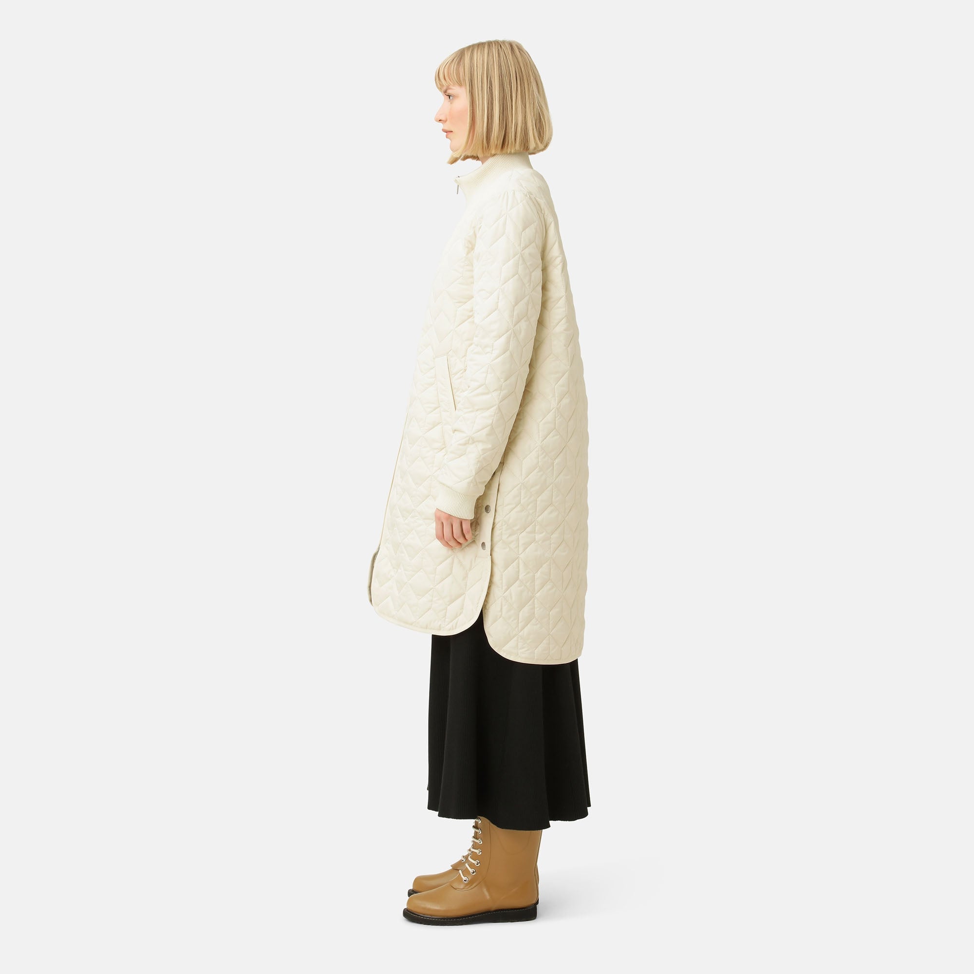 Gewatteerde jas ART06 | Bleached Sand | Coat | Ilse Jacobsen