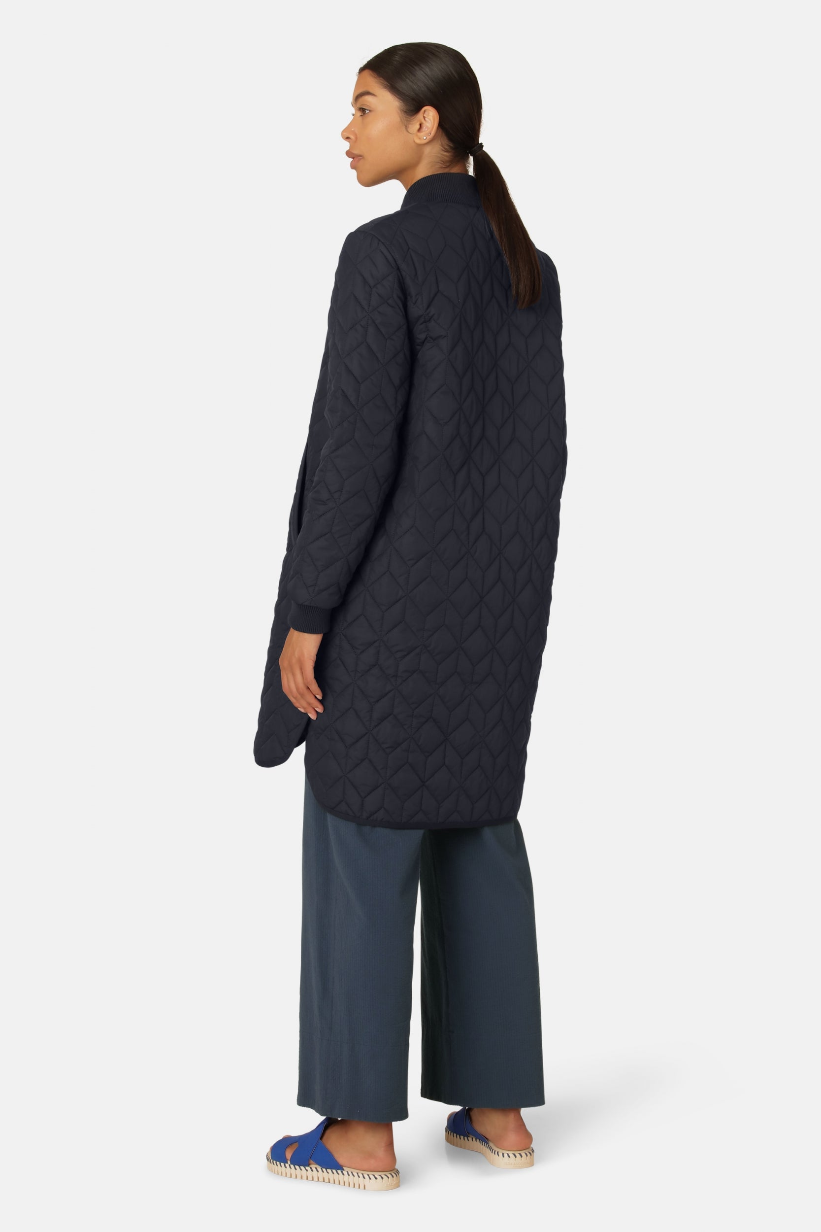 Gewatteerde jas ART06 | Dark Indigo | Coat | Ilse Jacobsen