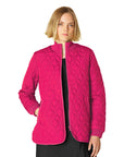 Gewatteerde Jas ART40 | Magenta | Coat | Ilse Jacobsen