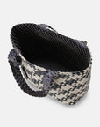 Houndstooth Gevlochten Shopper BAG08HOUNDSTOOTH - 604112 Ombre Blue Light Sand | Ombre Blue Light Sand | Bag | Ilse Jacobsen