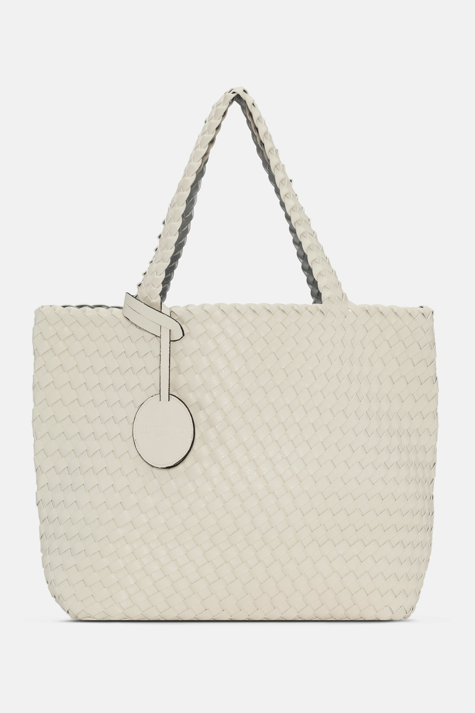 Reversible Tote bag BAG08 M | Egg White Silver | Bag | Ilse Jacobsen