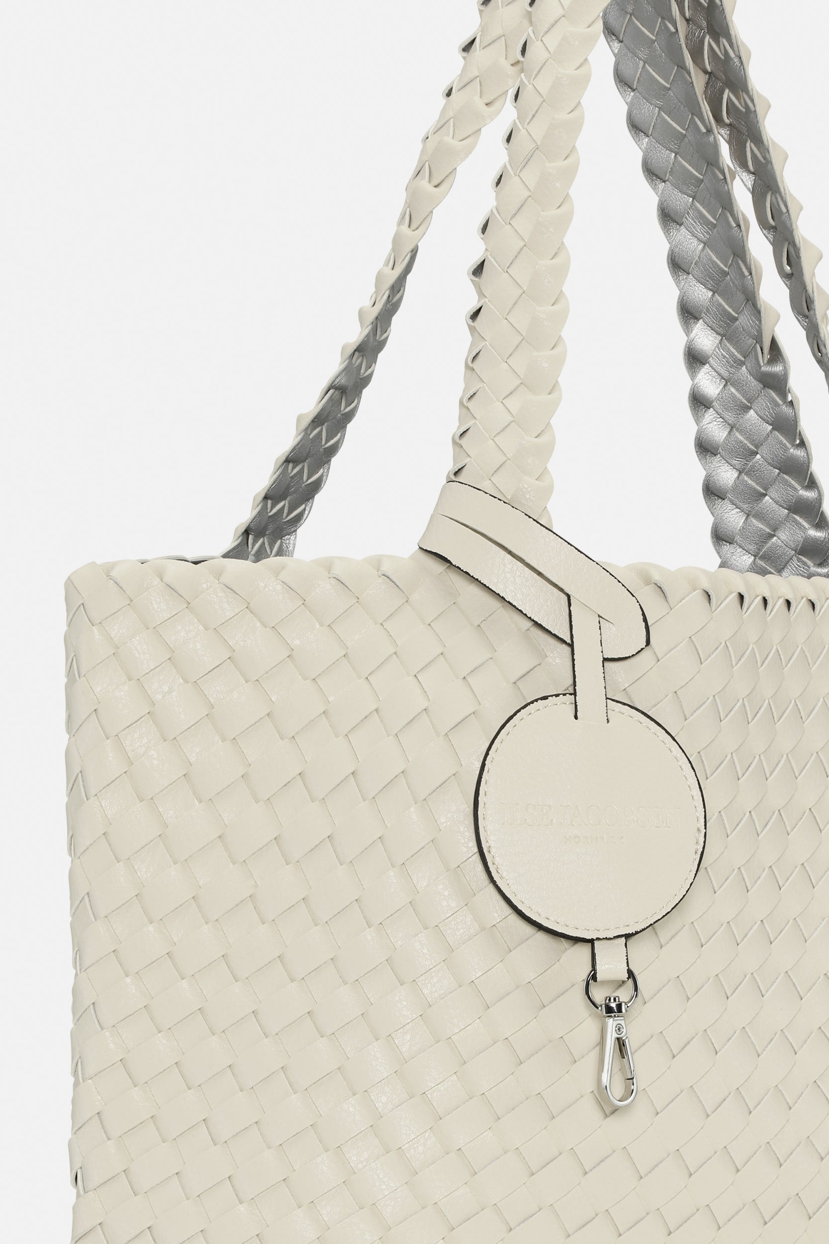 Reversible Tote Bag BAG08 M | Egg White Silver | Bag | Ilse Jacobsen