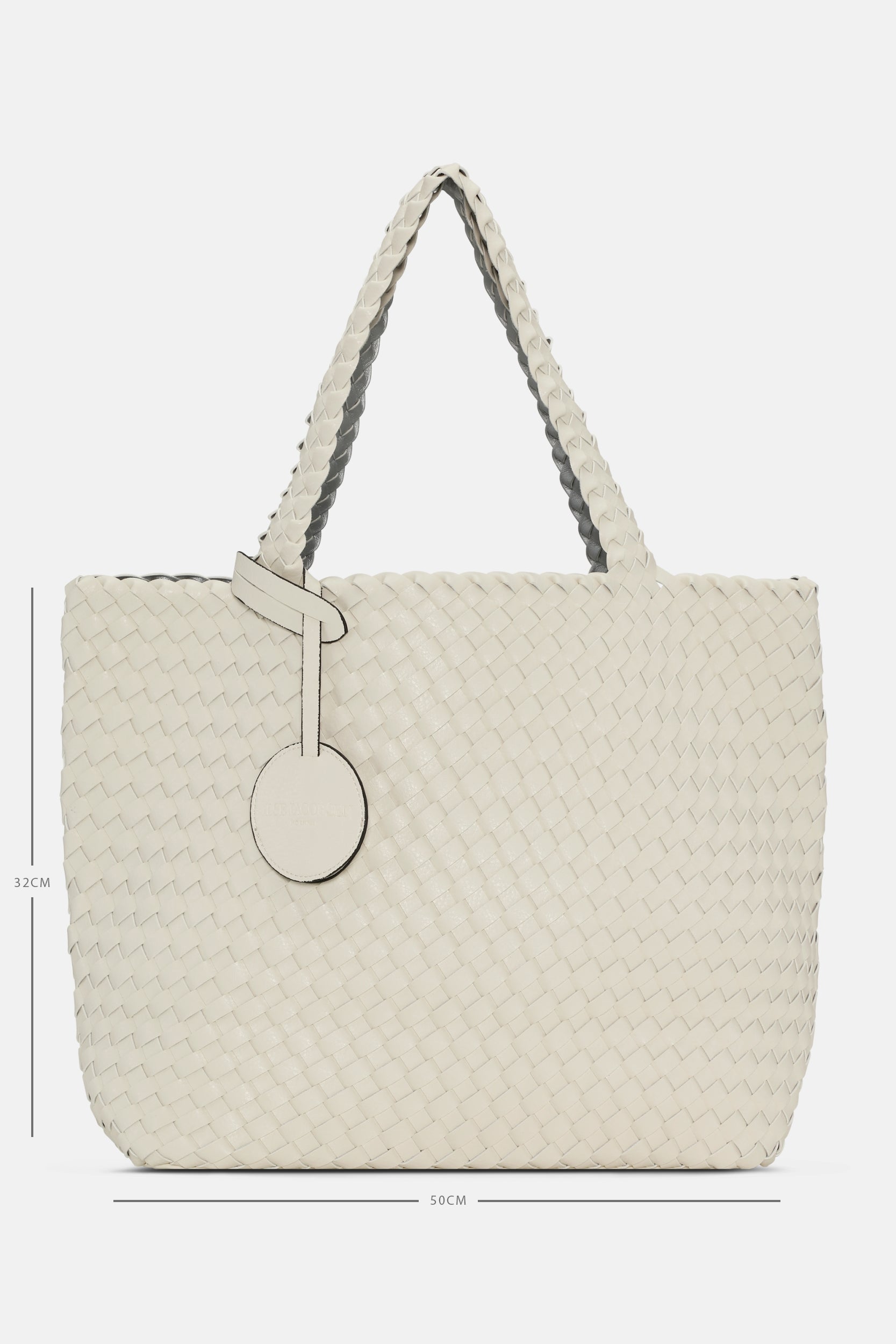 Reversible Tote Bag BAG08 M | Egg White Silver | Bag | Ilse Jacobsen
