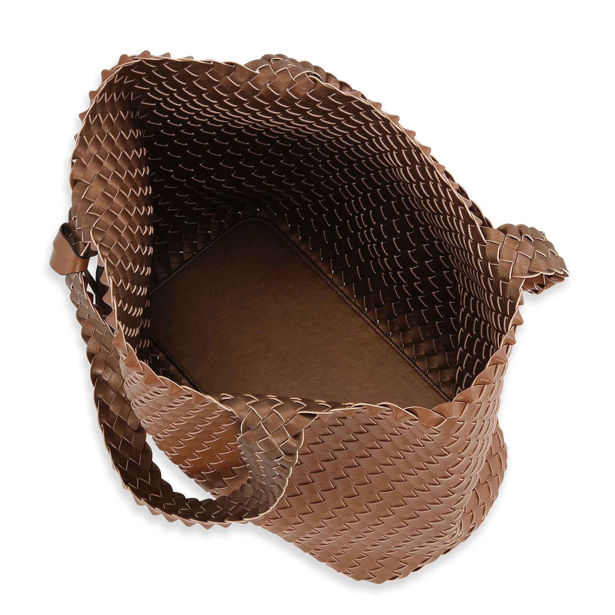 Reversible Tote bag BAG08 M | Burnt Caramel Metallic Brown | Bag | Ilse Jacobsen