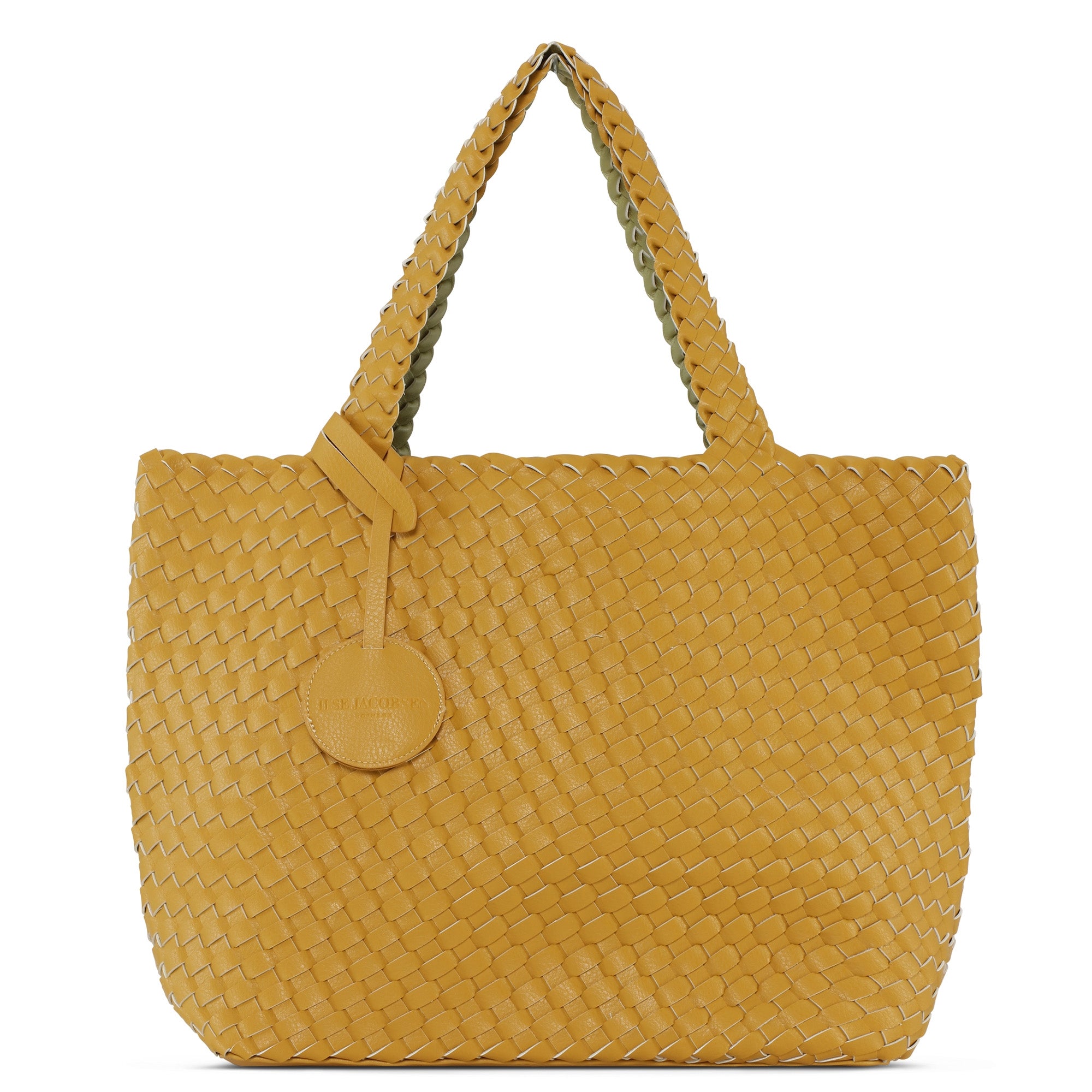 Reversible Tote bag BAG08 M | Citronella Lime Green Metallic | Bag | Ilse Jacobsen