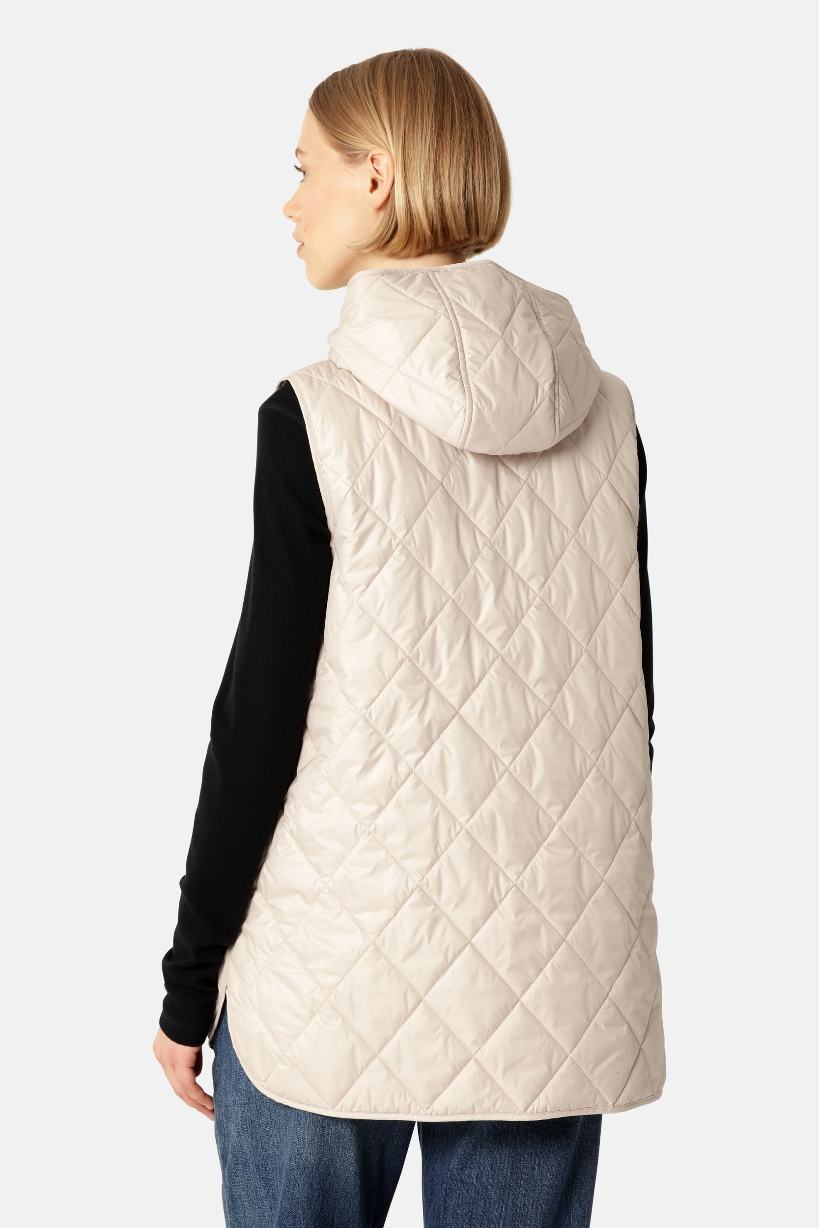 Lang Gewatteerd Vest BEAT02 | Light Camel | Vest | Ilse Jacobsen
