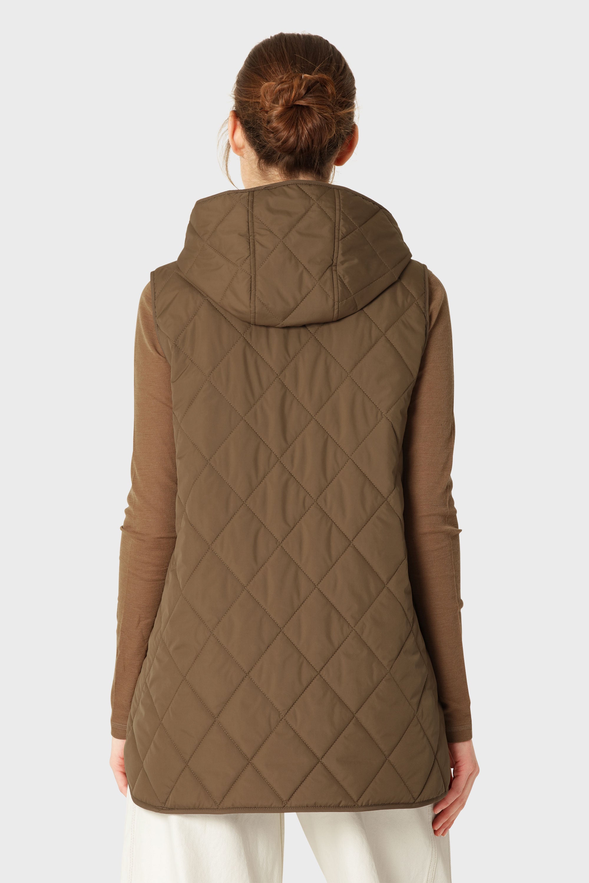 Lang Gewatteerd Vest BEAT02 | Nut | Vest | Ilse Jacobsen