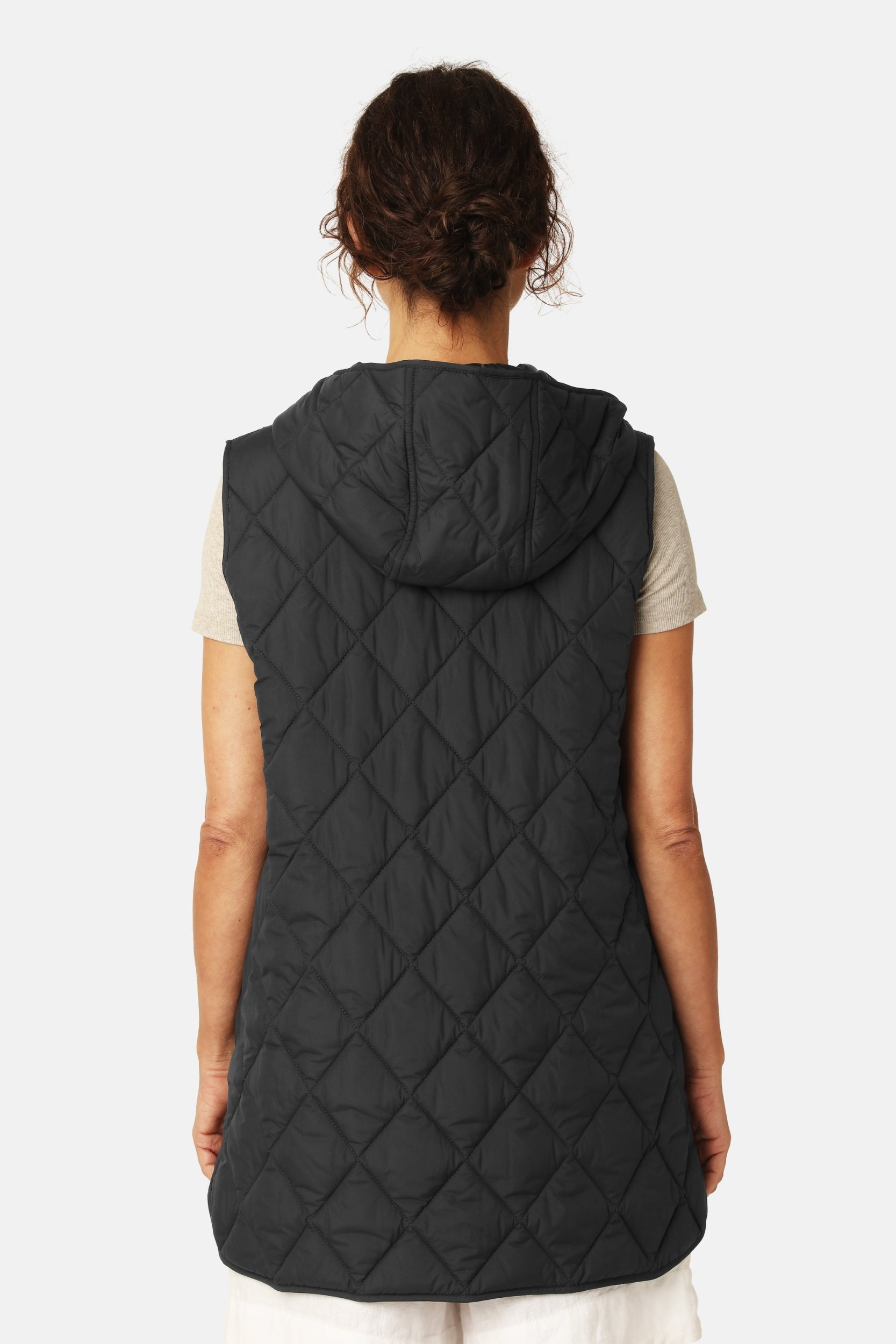 Lang Gewatteerd Vest BEAT02 | Dark Indigo | Vest | Ilse Jacobsen
