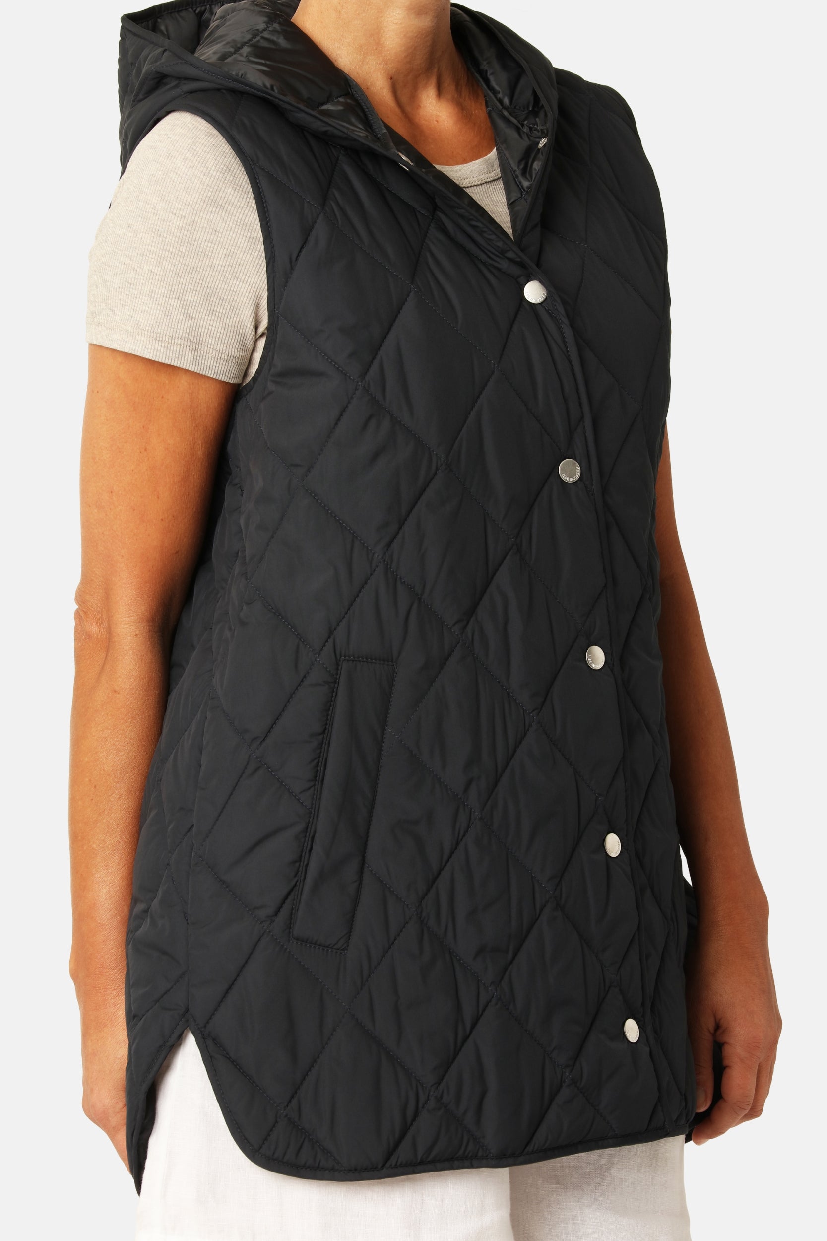 Lang Gewatteerd Vest BEAT02 | Dark Indigo | Vest | Ilse Jacobsen