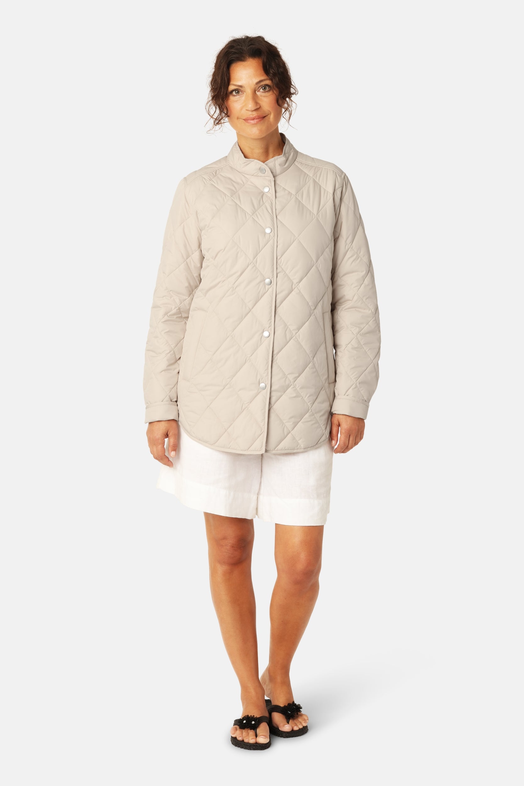 Gewatteerde Shirt Jacket BEAT04 | Light Camel | Jacket | Ilse Jacobsen