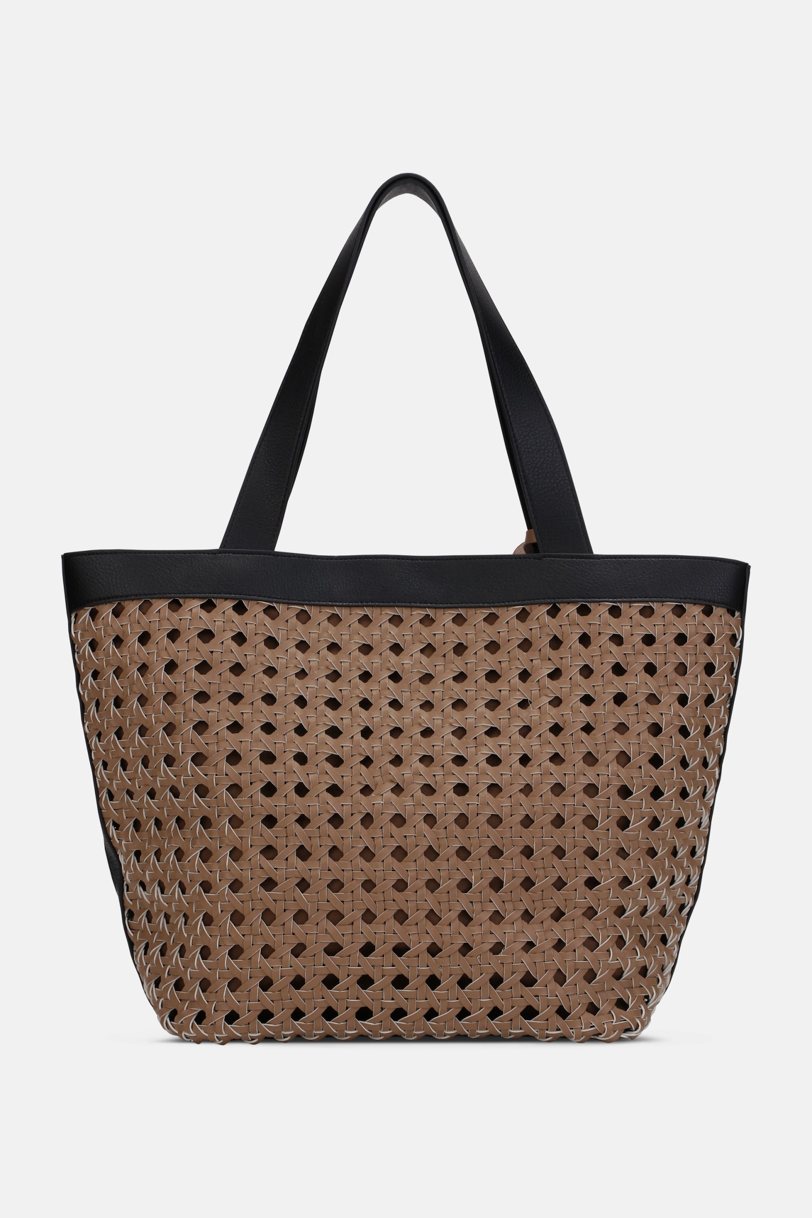 Gevlochten Shopper BRAID02 | Mocca Black | Bag | Ilse Jacobsen