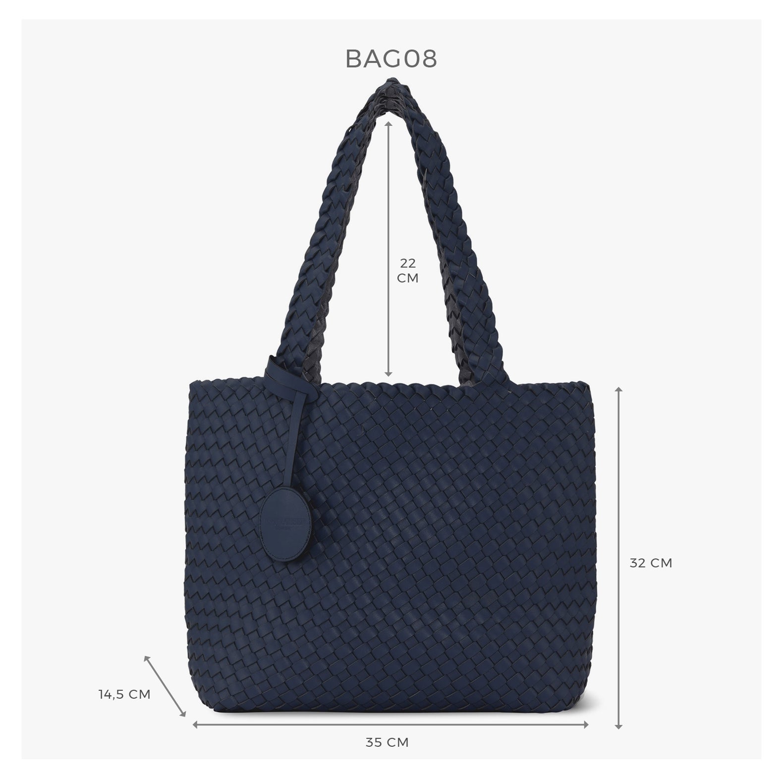 Reversible Tote bag BAG08 M | Rose Silver | Bag | Ilse Jacobsen
