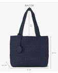 Reversible Tote bag BAG08 M | Navy Metalic Blue | Bag | Ilse Jacobsen