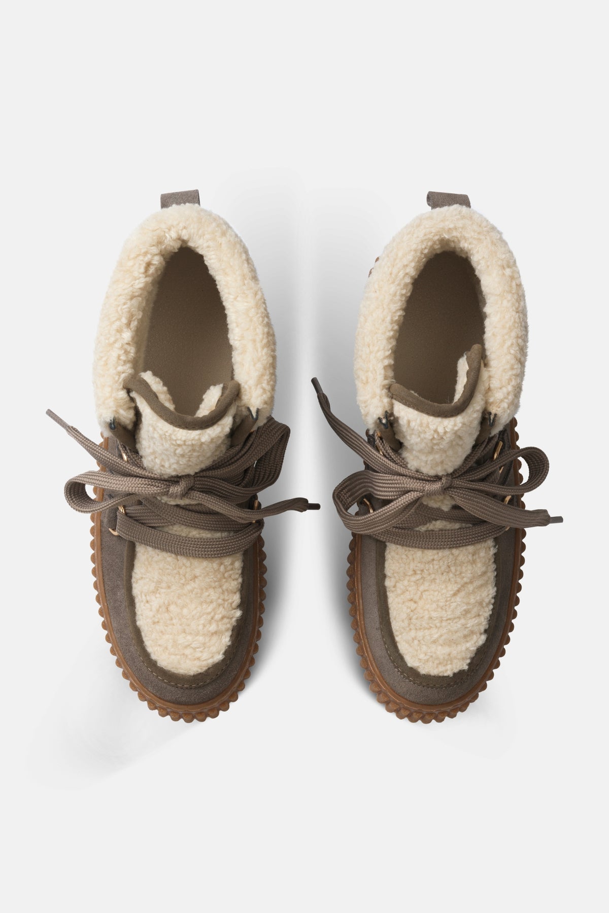 Suède veterlaarsjes met lamsvacht CALIRA02 | Falcon Clay | Shoes | Ilse Jacobsen