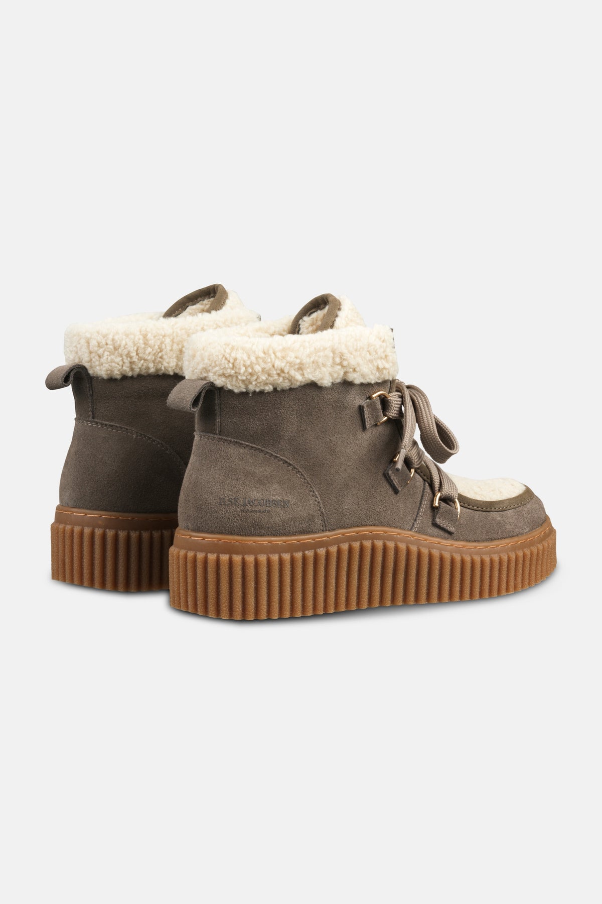 Suède veterlaarsjes met lamsvacht CALIRA02 | Falcon Clay | Shoes | Ilse Jacobsen