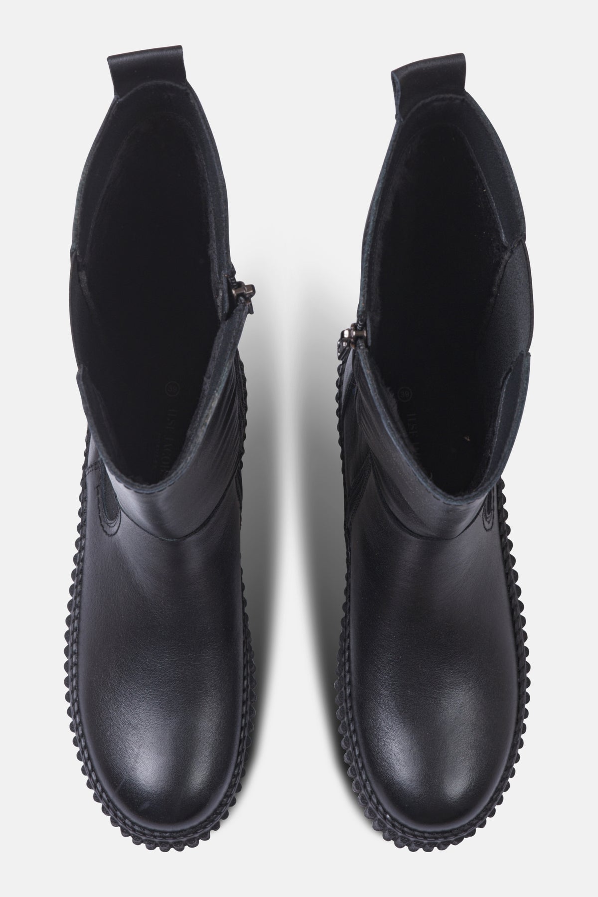 Hoge leren laarzen CALIRA07 | Black Black | Shoes | Ilse Jacobsen