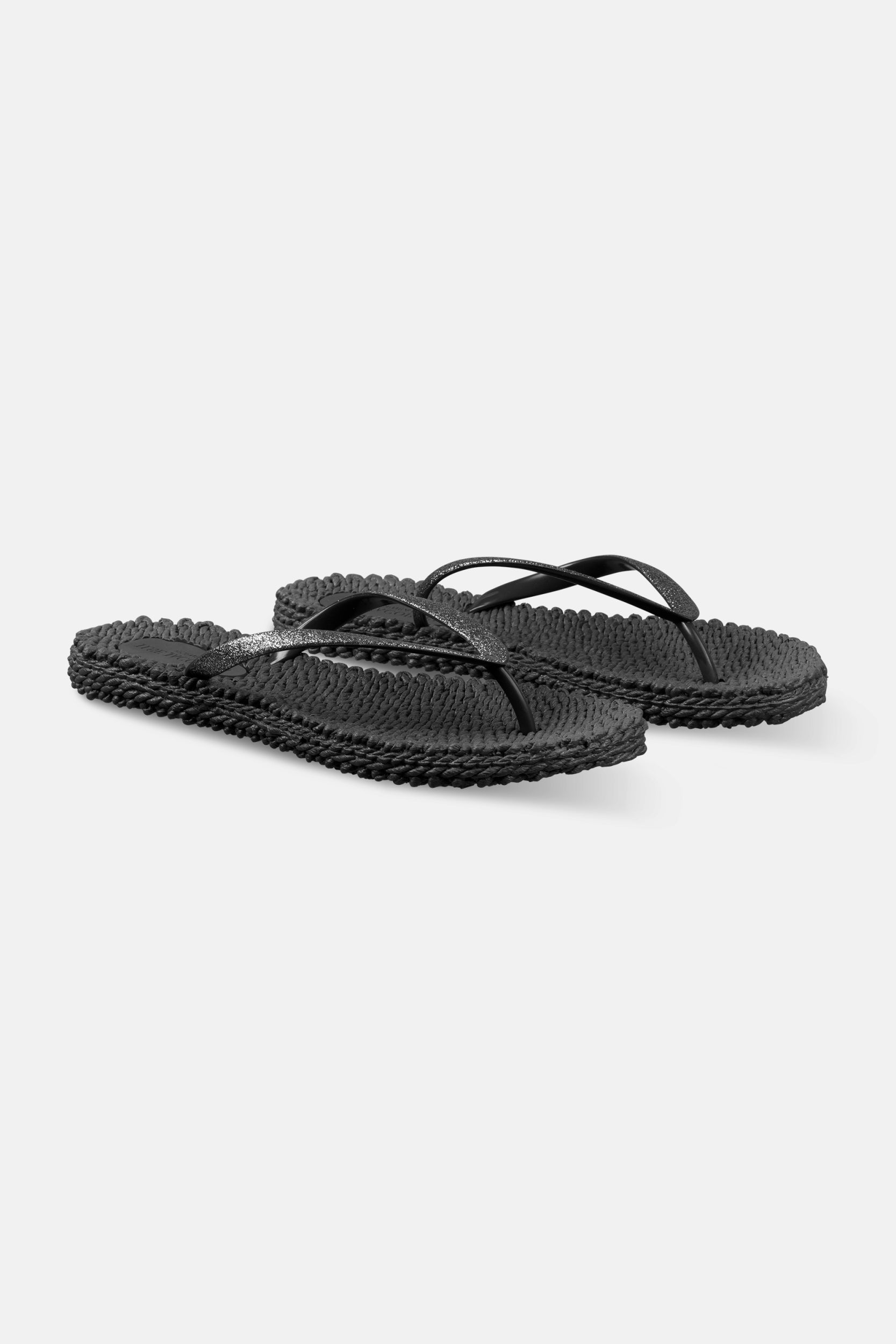 Slippers met subtiele glitter CHEERFUL01 | Black | Flip Flop | Ilse Jacobsen