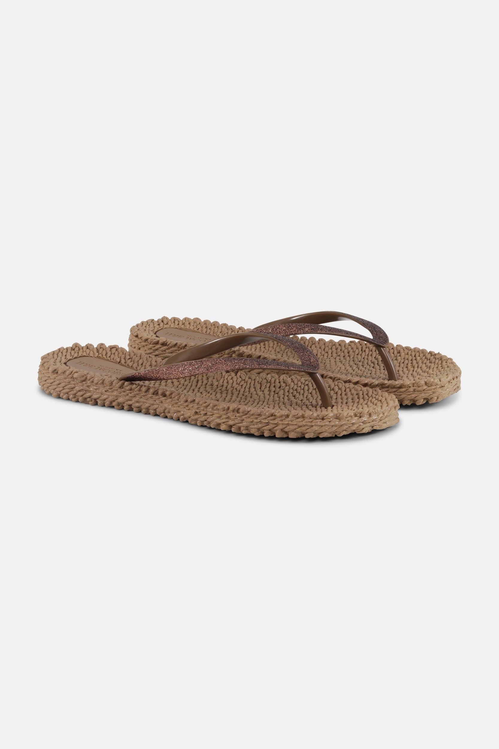 Slippers met subtiele glitter CHEERFUL01 | Mocca | Flip Flop | Ilse Jacobsen