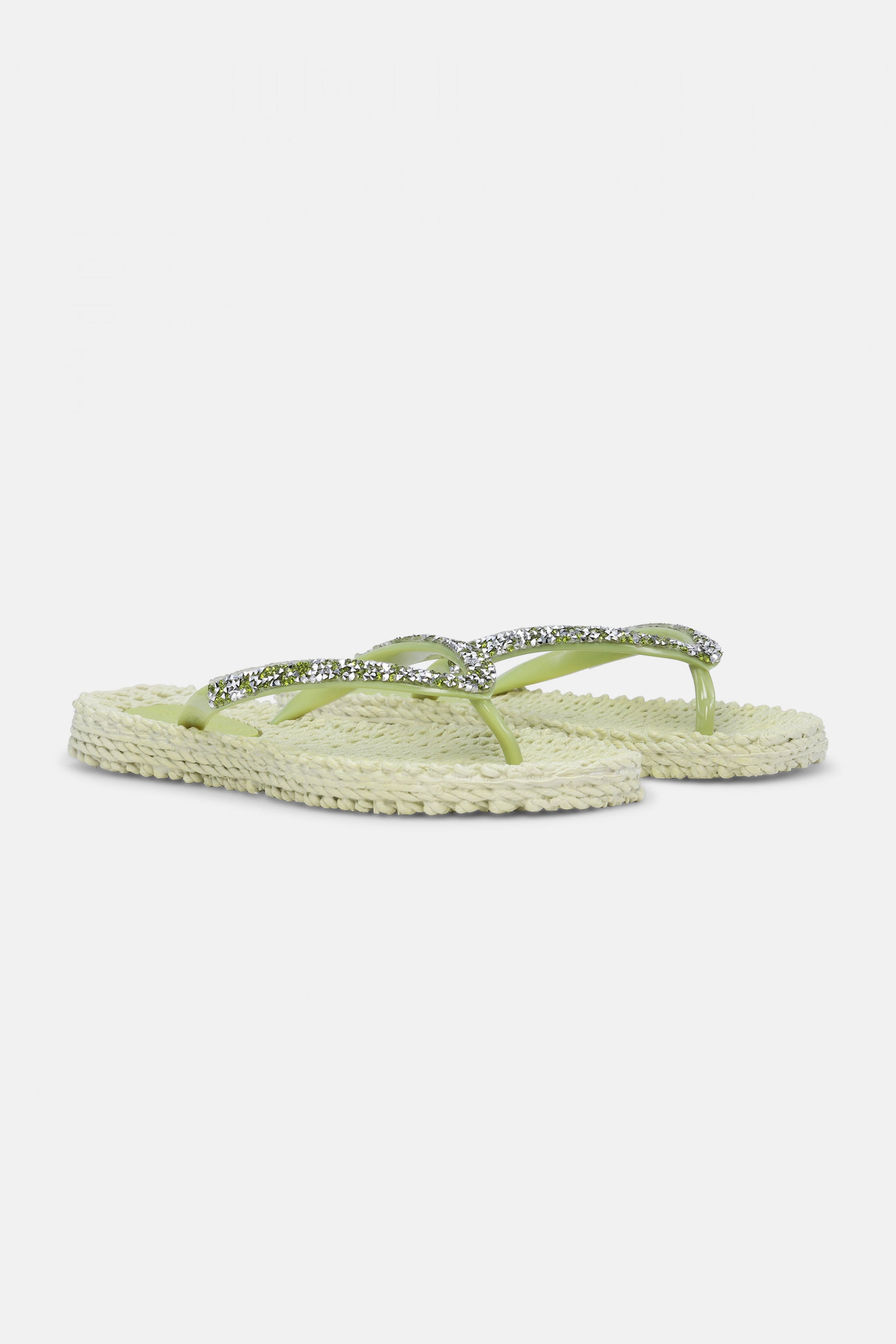Slippers met zilveren mix strass steen CHEERFUL03G | Moss | Flip Flop | Ilse Jacobsen
