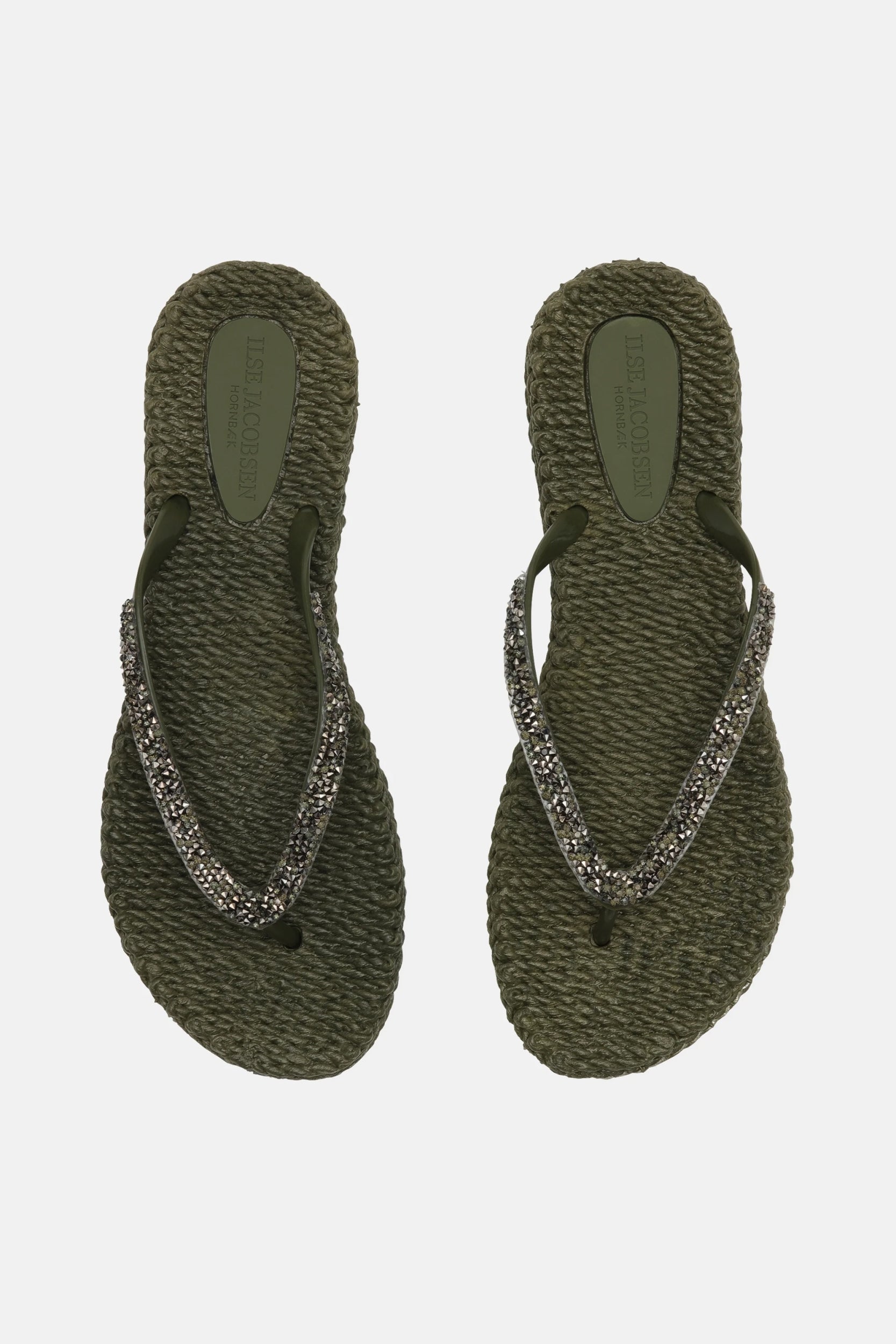 Slippers met zilveren mix strass steen CHEERFUL03G | Army | Flip Flop | Ilse Jacobsen