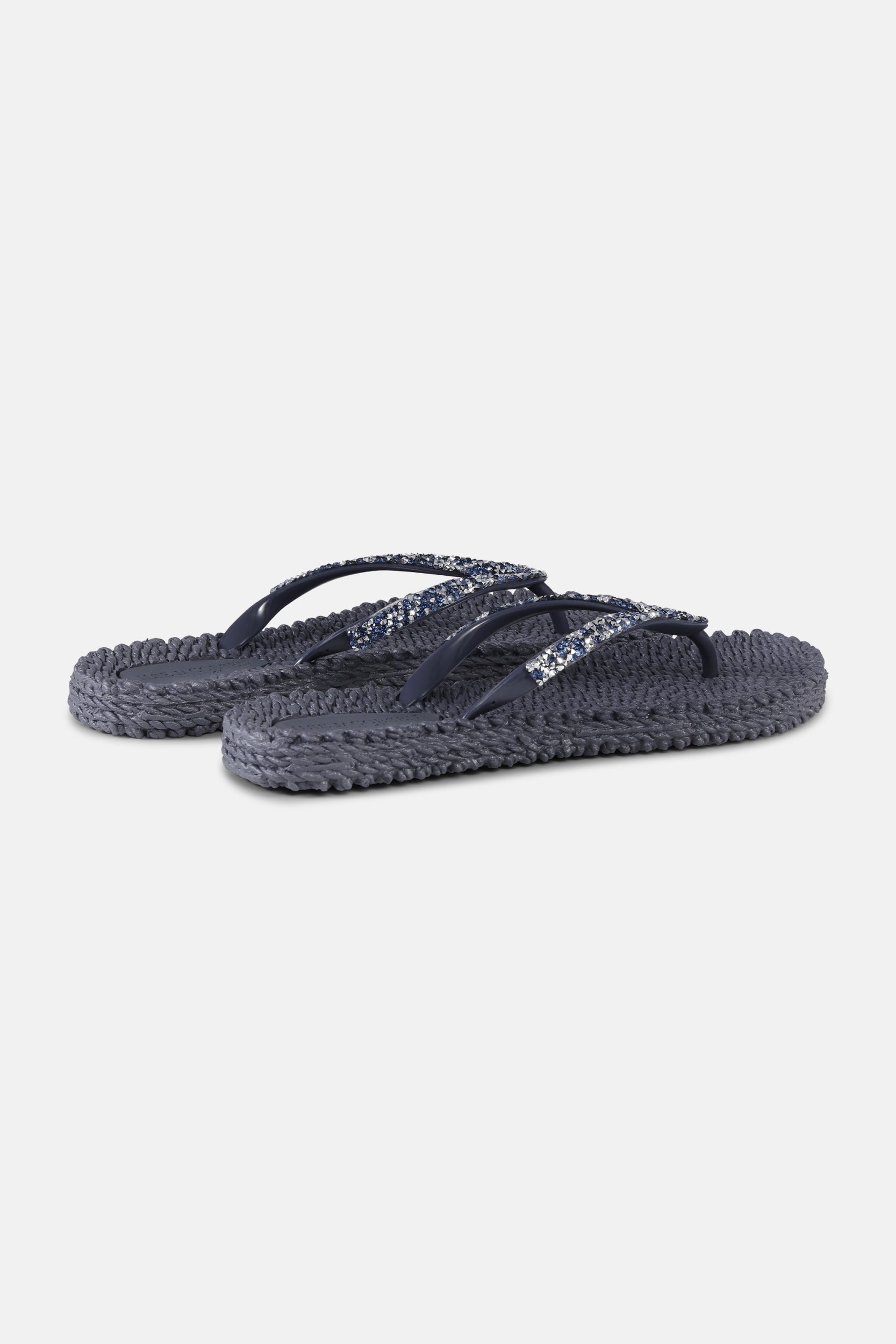 Slippers met zilveren mix strass steen CHEERFUL03G | Ombre Blue | Flip Flop | Ilse Jacobsen