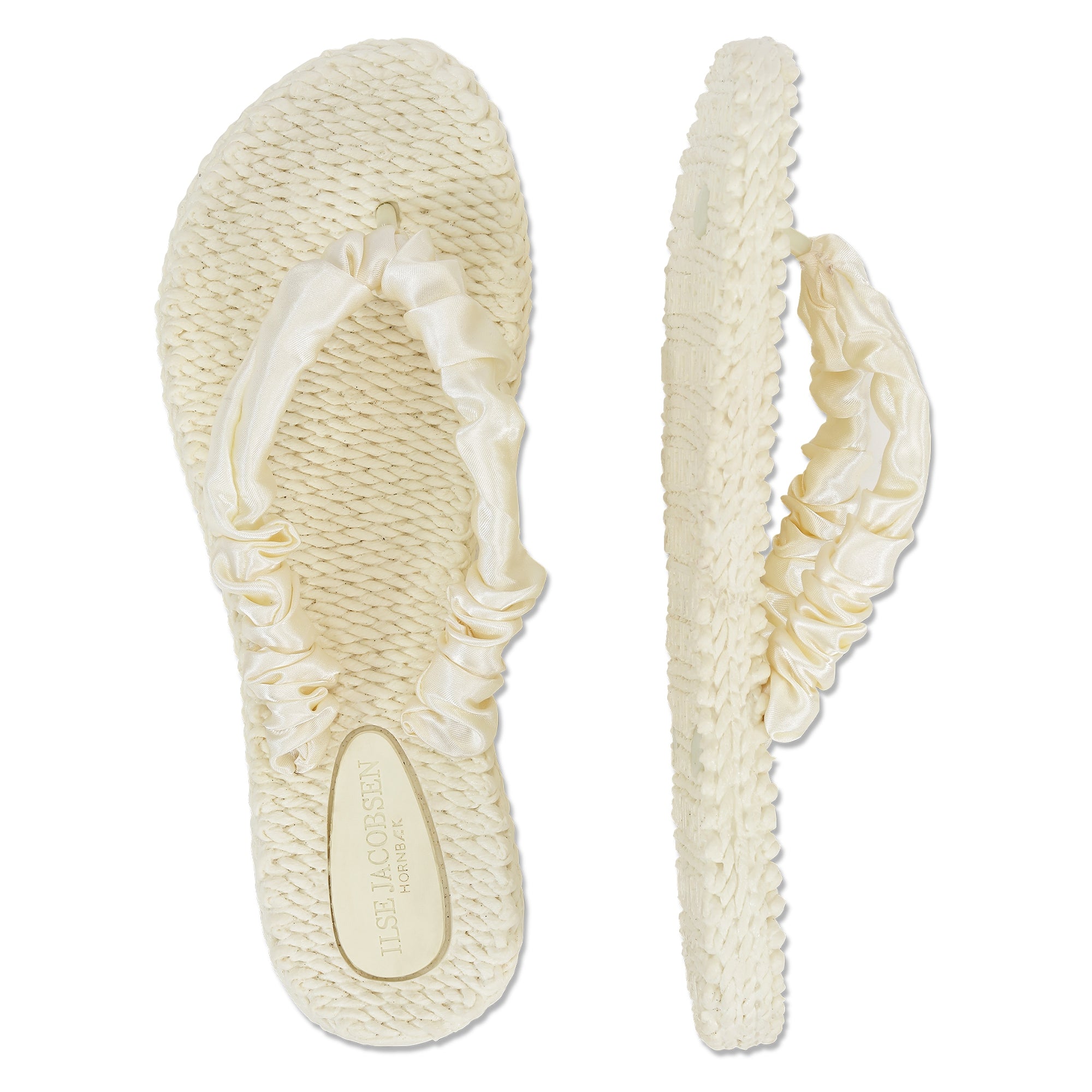 Slippers met satijnen band CHEERFUL06 | Winter White | Flip Flop | Ilse Jacobsen