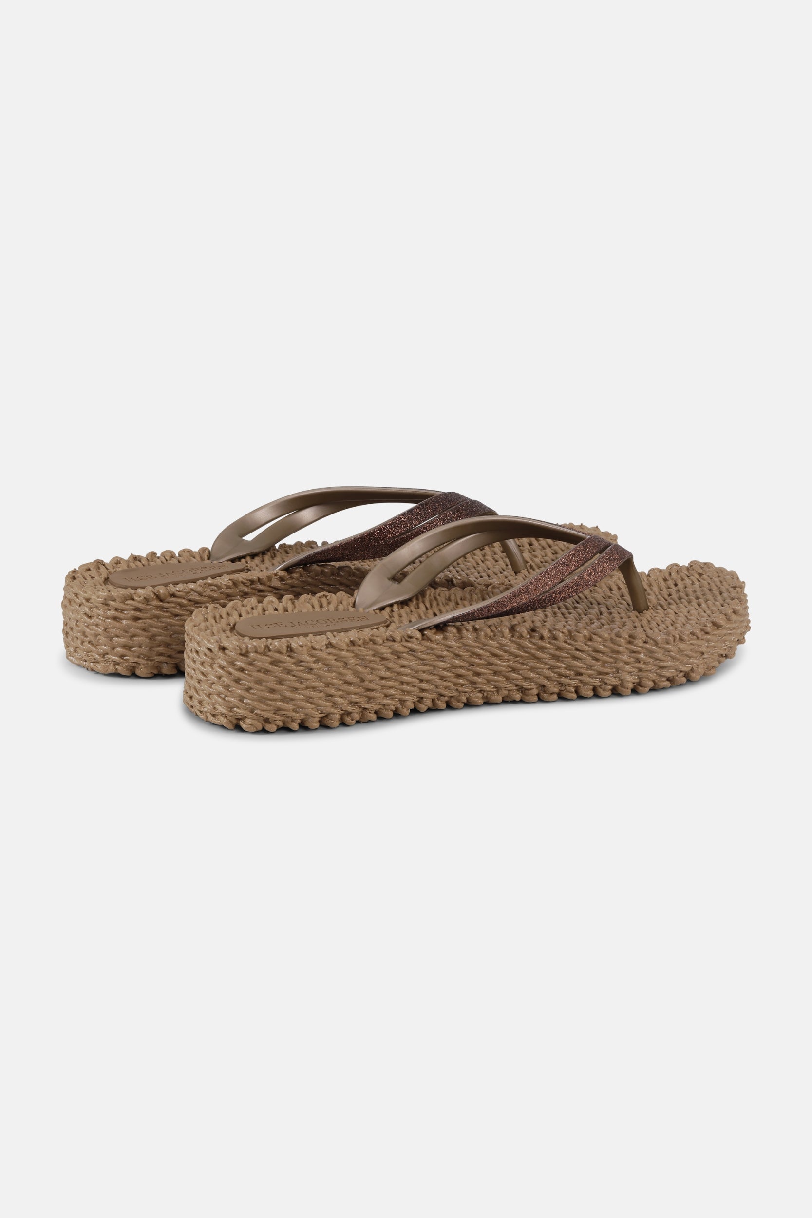 Slippers met lichte plateauzool CHEERFUL13 | Mocca | Flip Flop | Ilse Jacobsen