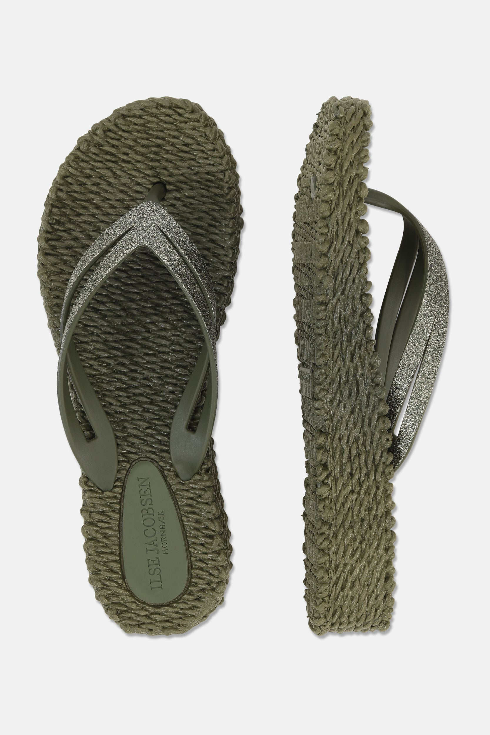 Slippers met lichte plateauzool CHEERFUL13 | Army | Flip Flop | Ilse Jacobsen