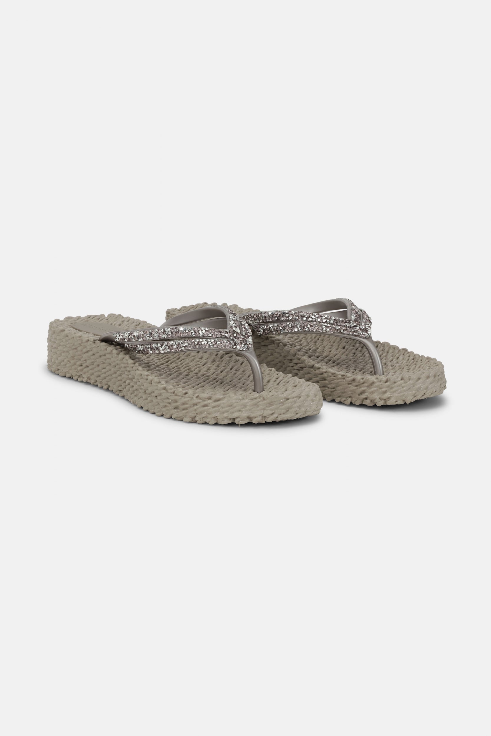Platform slippers met zilveren mix strass steen CHEERFUL15 | Atmosphere | Flip Flop | Ilse Jacobsen