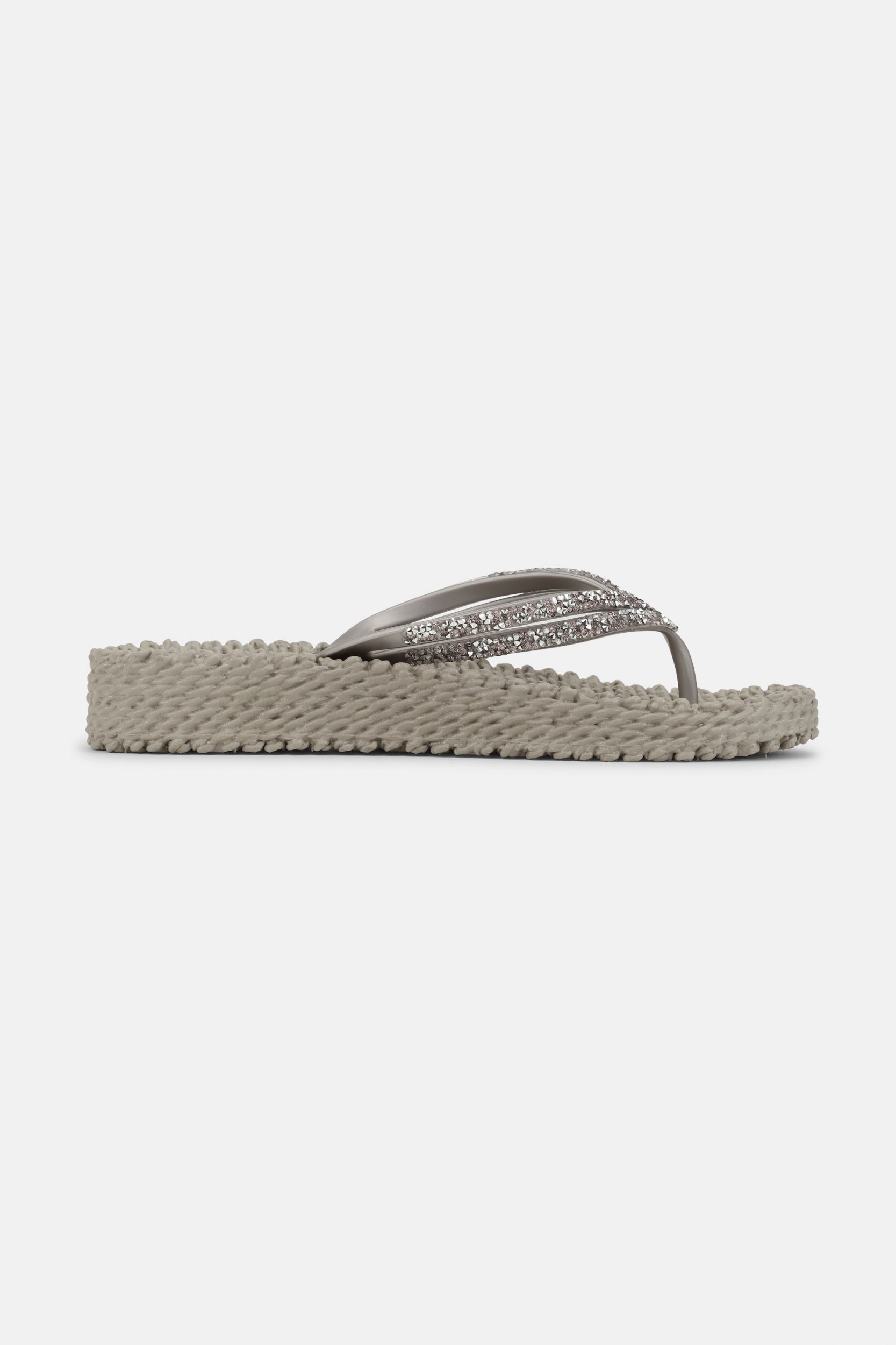 Platform slippers met zilveren mix strass steen CHEERFUL15 | Atmosphere | Flip Flop | Ilse Jacobsen