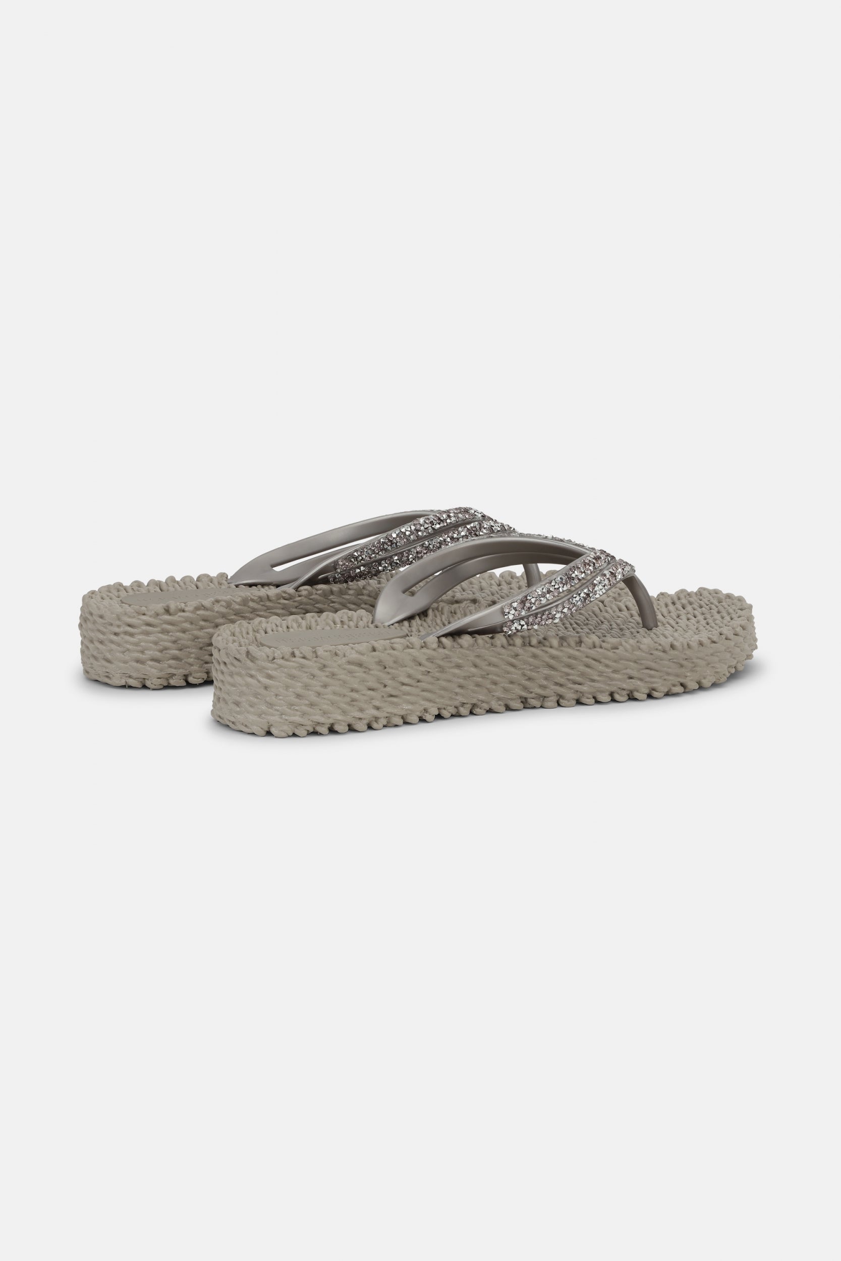 Platform slippers met zilveren mix strass steen CHEERFUL15 | Atmosphere | Flip Flop | Ilse Jacobsen