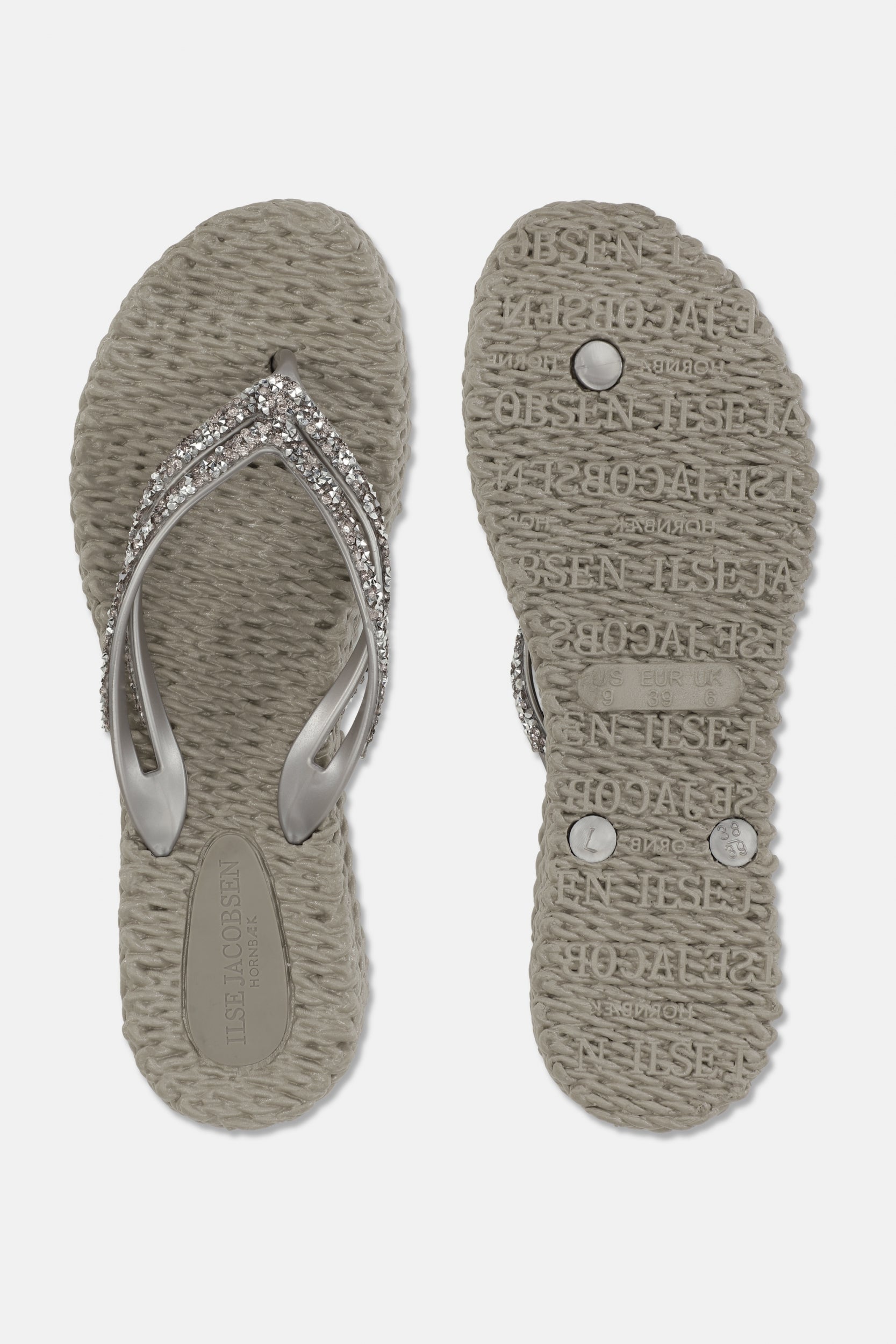Platform slippers met zilveren mix strass steen CHEERFUL15 | Atmosphere | Flip Flop | Ilse Jacobsen