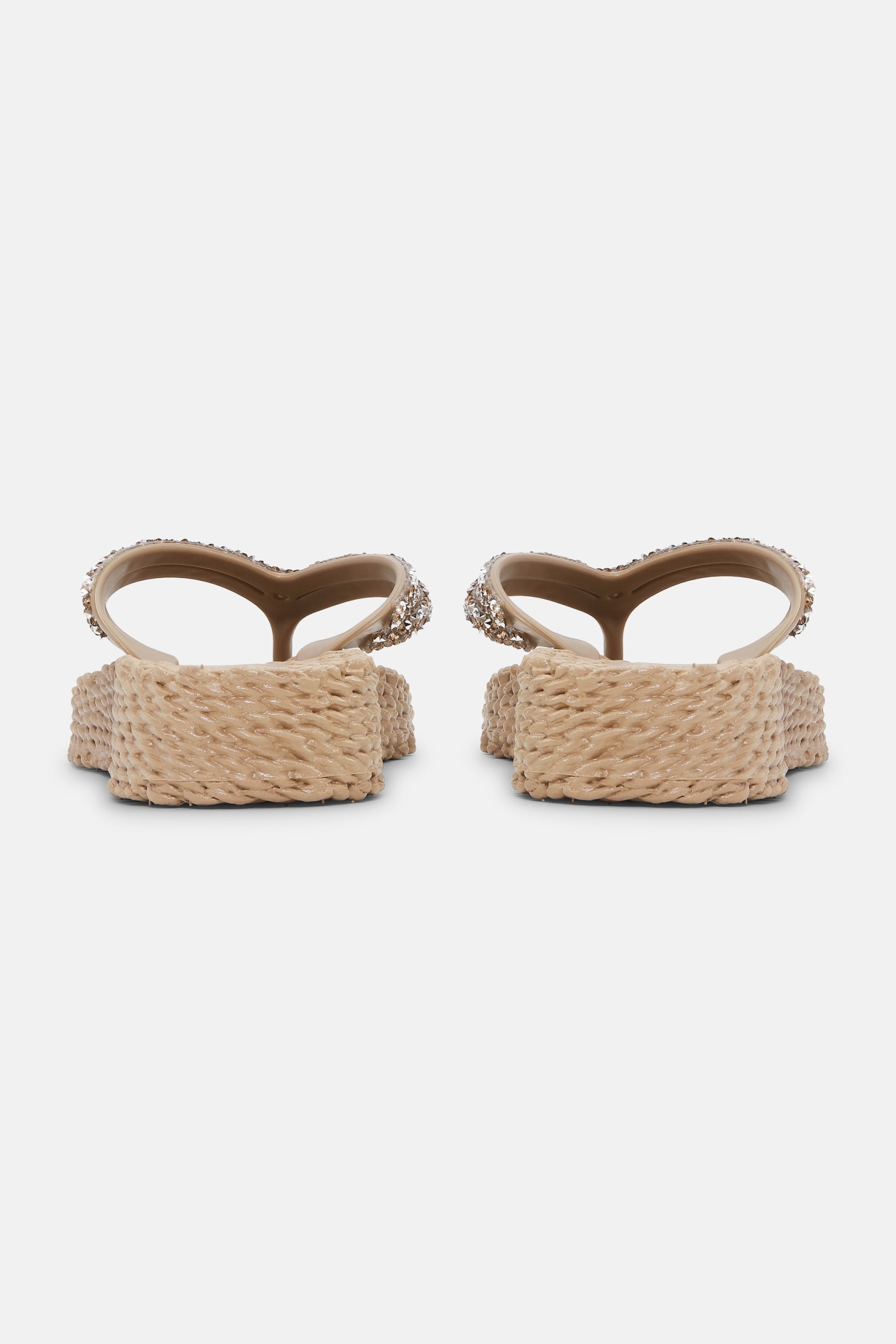 Platform slippers met zilveren mix strass steen CHEERFUL15 | Mocca | Flip Flop | Ilse Jacobsen