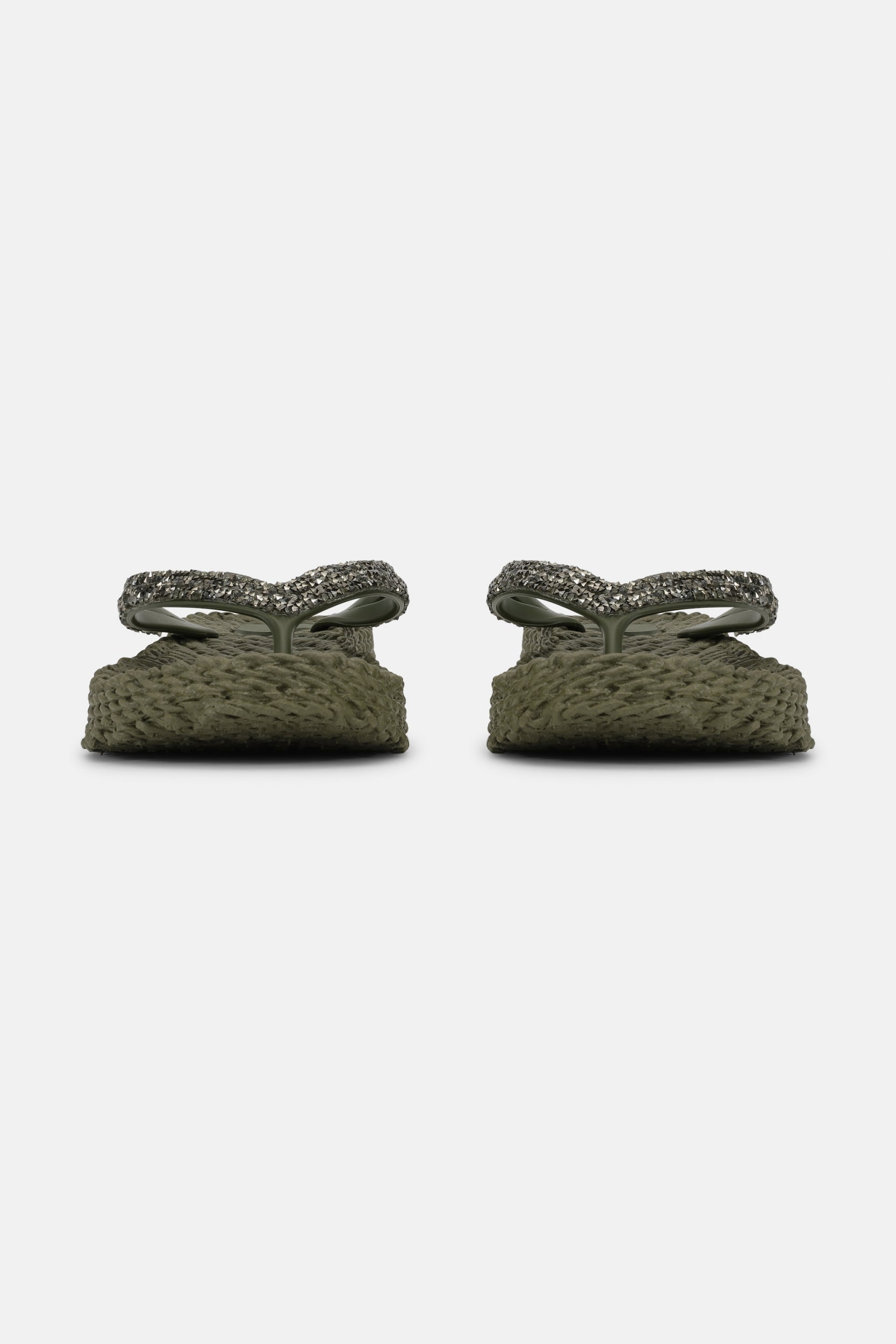 Platform slippers met zilveren mix strass steen CHEERFUL15 | Army | Flip Flop | Ilse Jacobsen