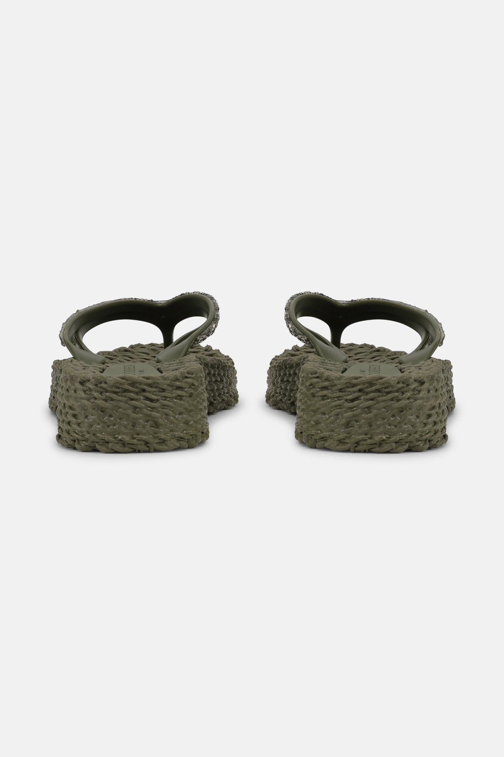 Platform slippers met zilveren mix strass steen CHEERFUL15 | Army | Flip Flop | Ilse Jacobsen