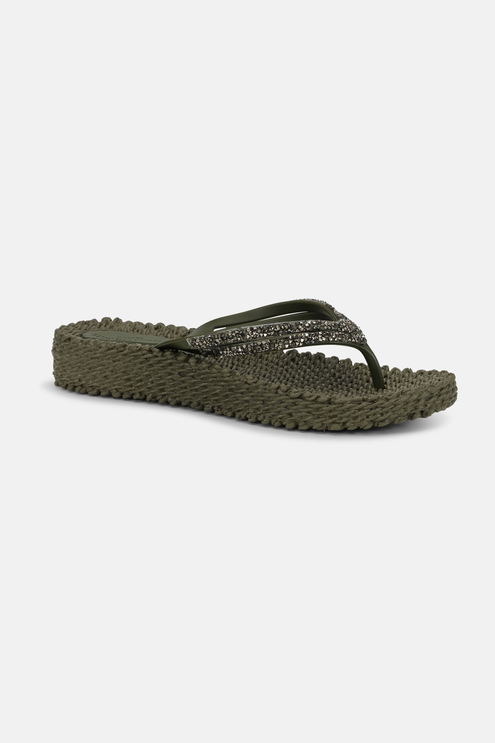 Platform slippers met zilveren mix strass steen CHEERFUL15 | Army | Flip Flop | Ilse Jacobsen