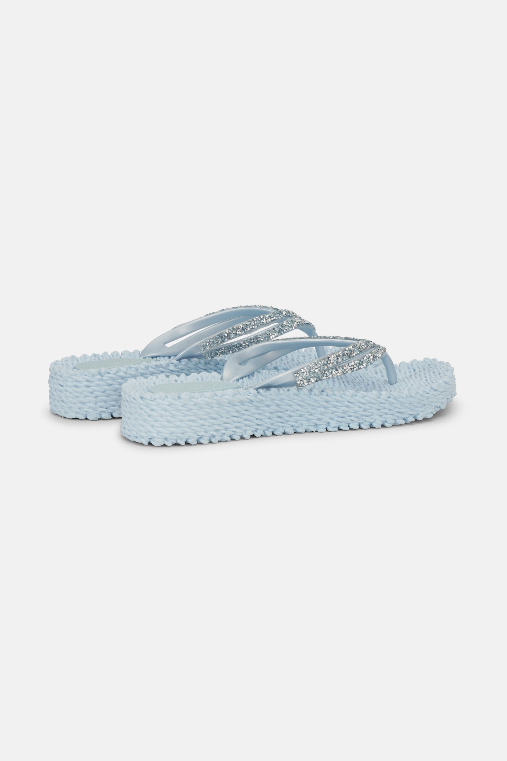Platform slippers met zilveren mix strass steen CHEERFUL15 | Blue Bell | Flip Flop | Ilse Jacobsen