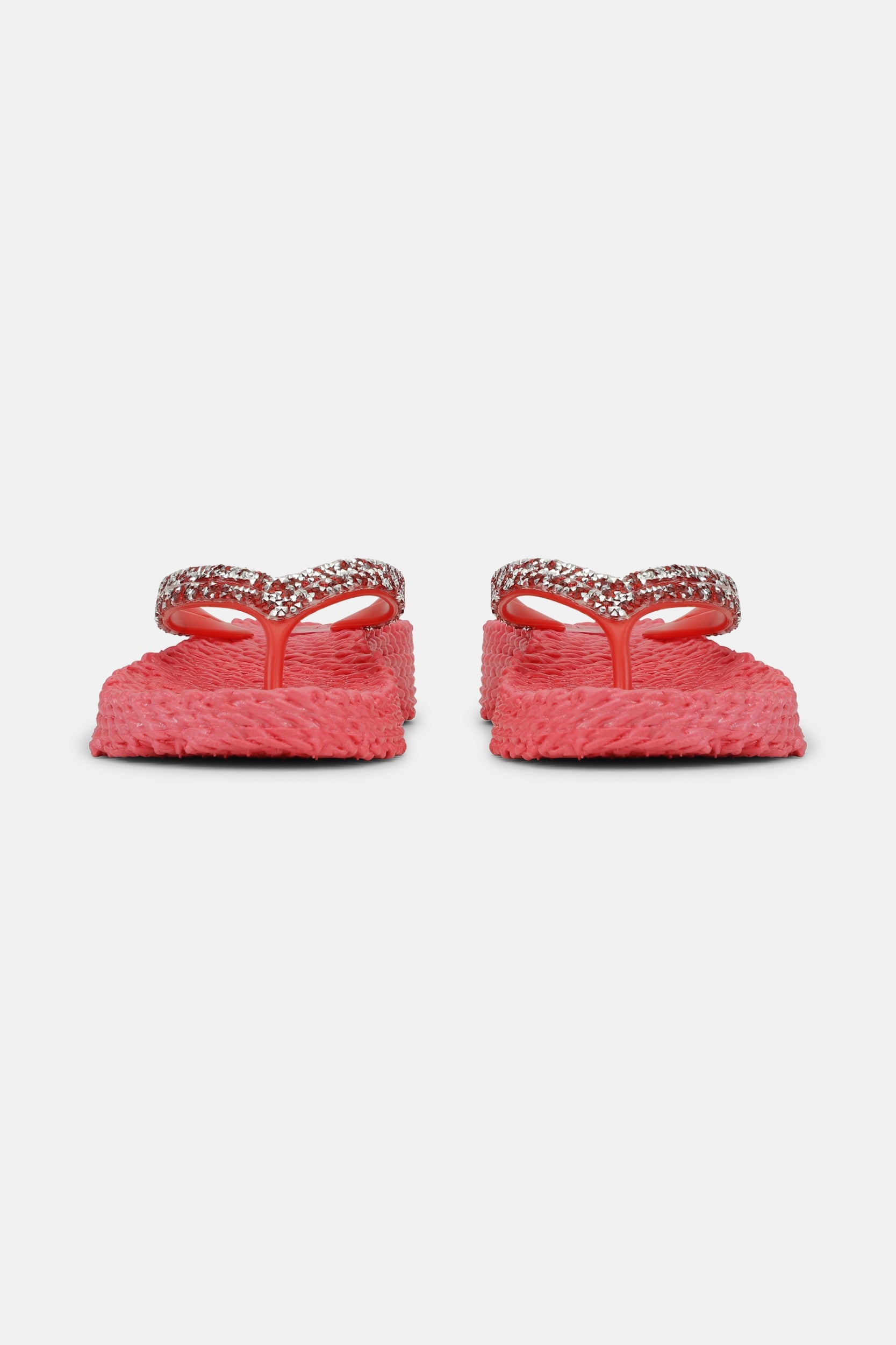 Platform slippers met zilveren mix strass steen CHEERFUL15 | Raspberry | Flip Flop | Ilse Jacobsen