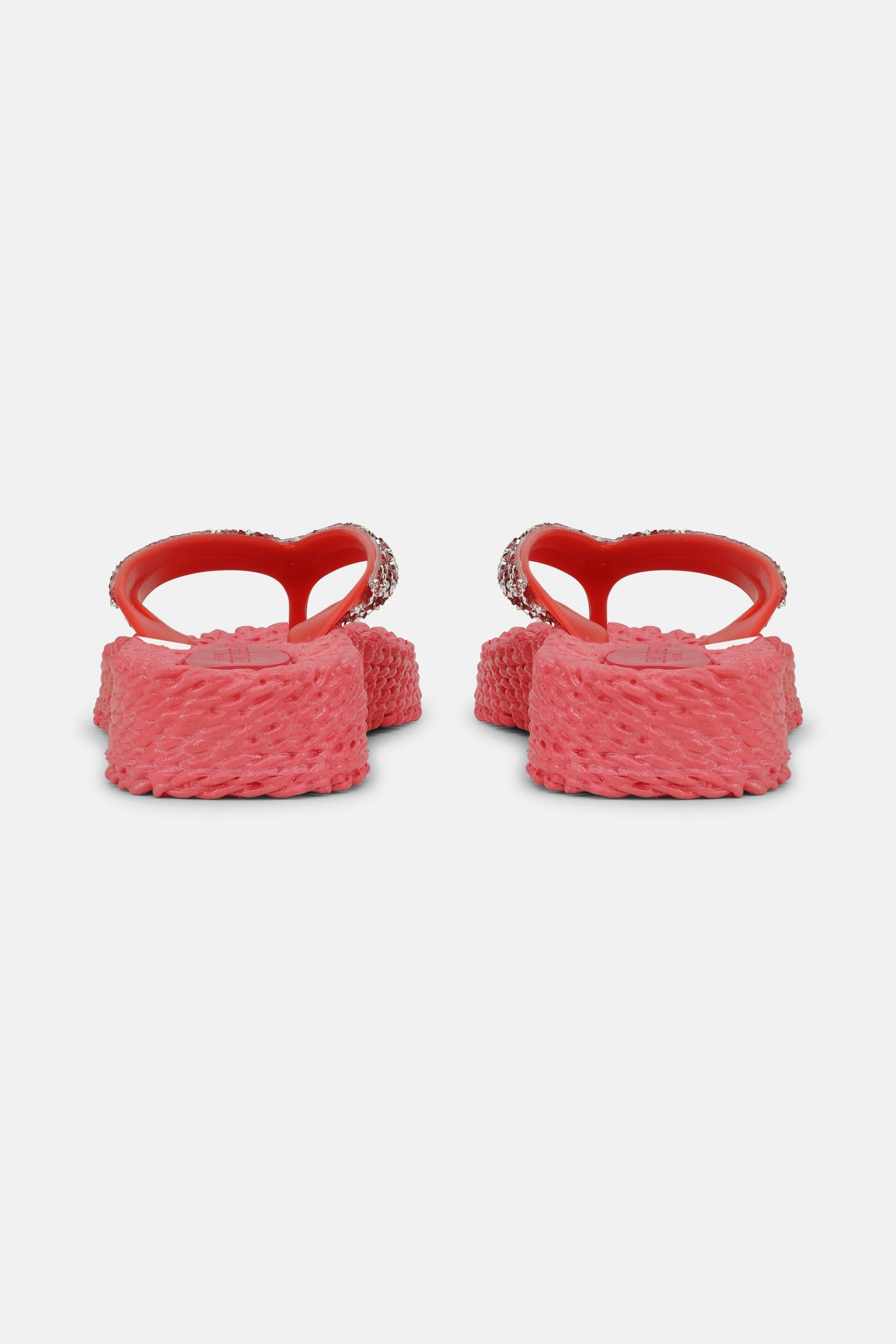 Platform slippers met zilveren mix strass steen CHEERFUL15 | Raspberry | Flip Flop | Ilse Jacobsen