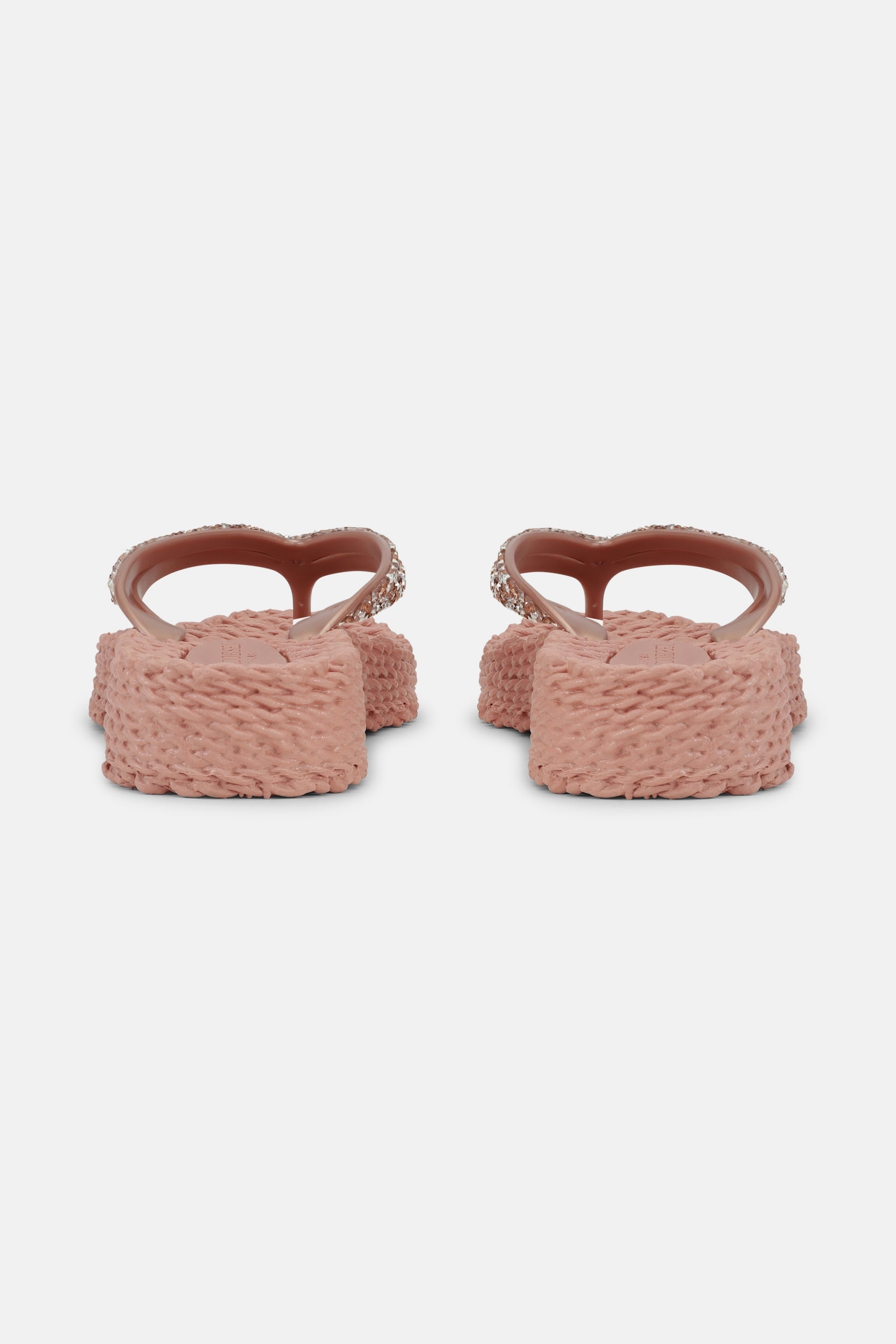 Platform slippers met zilveren mix strass steen CHEERFUL15 | Misty Rose | Flip Flop | Ilse Jacobsen
