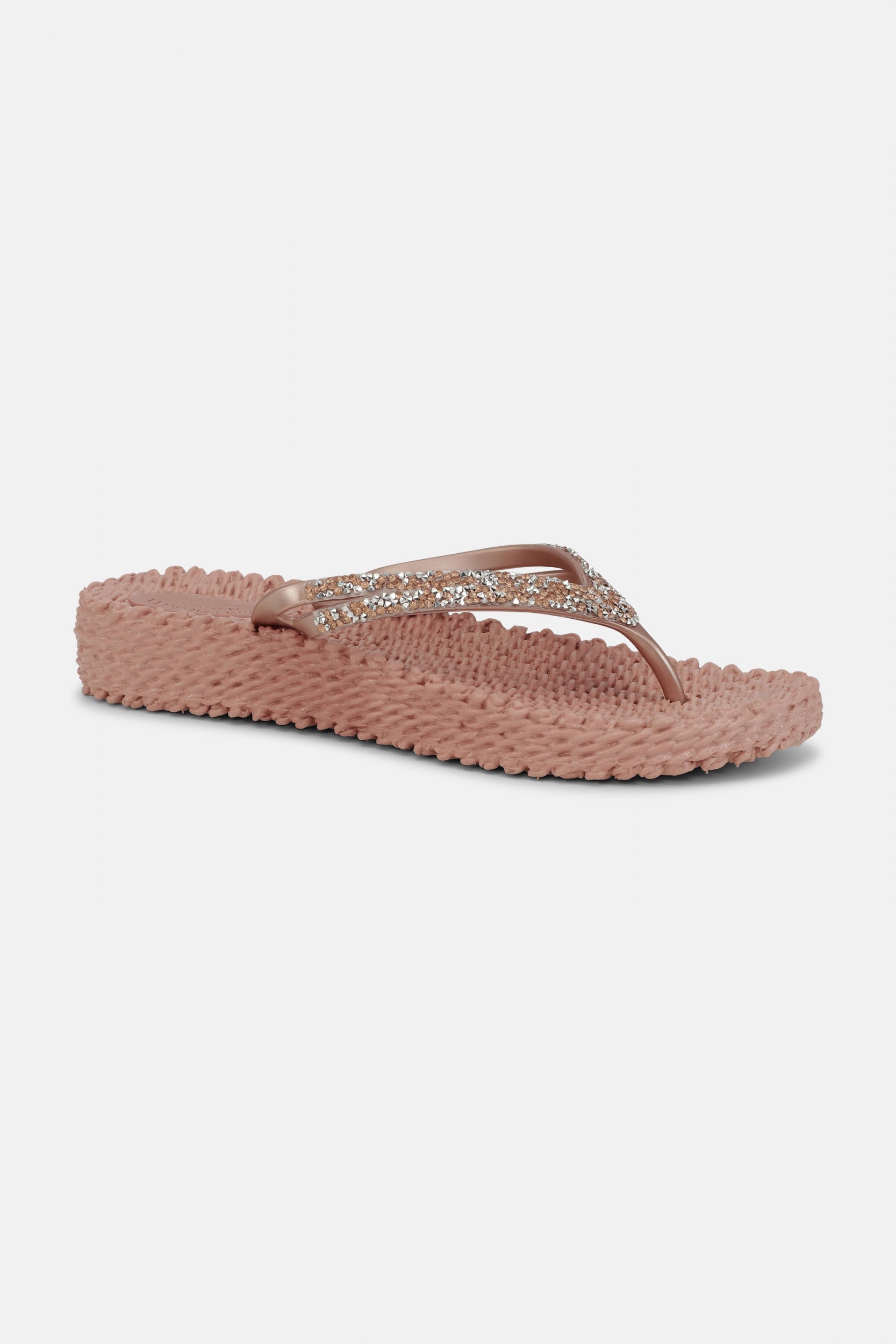 Platform slippers met zilveren mix strass steen CHEERFUL15 | Misty Rose | Flip Flop | Ilse Jacobsen