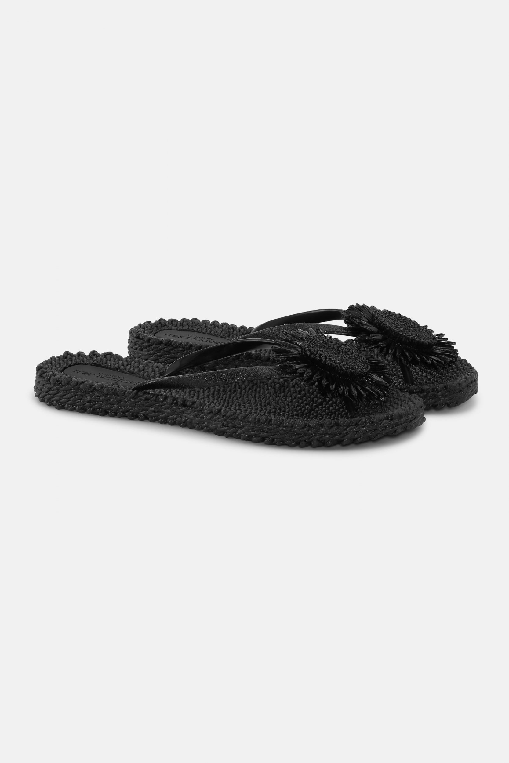 Slipper met bloem CHEERFUL16F | Black | Flip Flop | Ilse Jacobsen