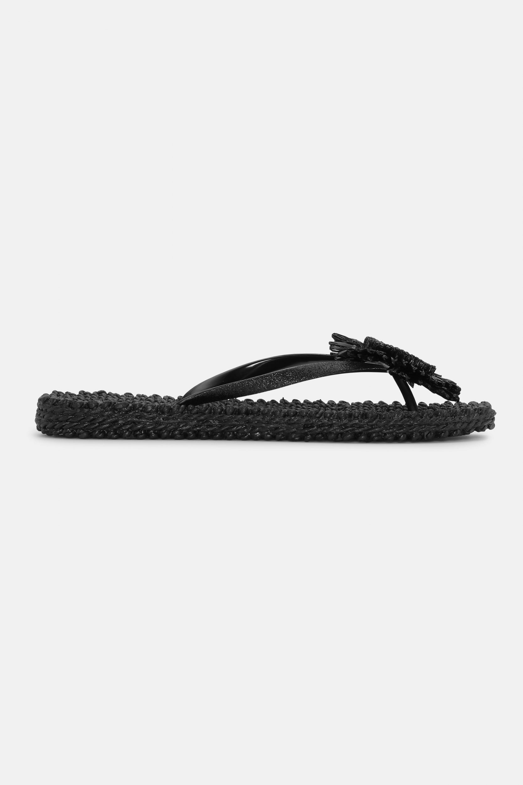 Slipper met bloem CHEERFUL16F | Black | Flip Flop | Ilse Jacobsen