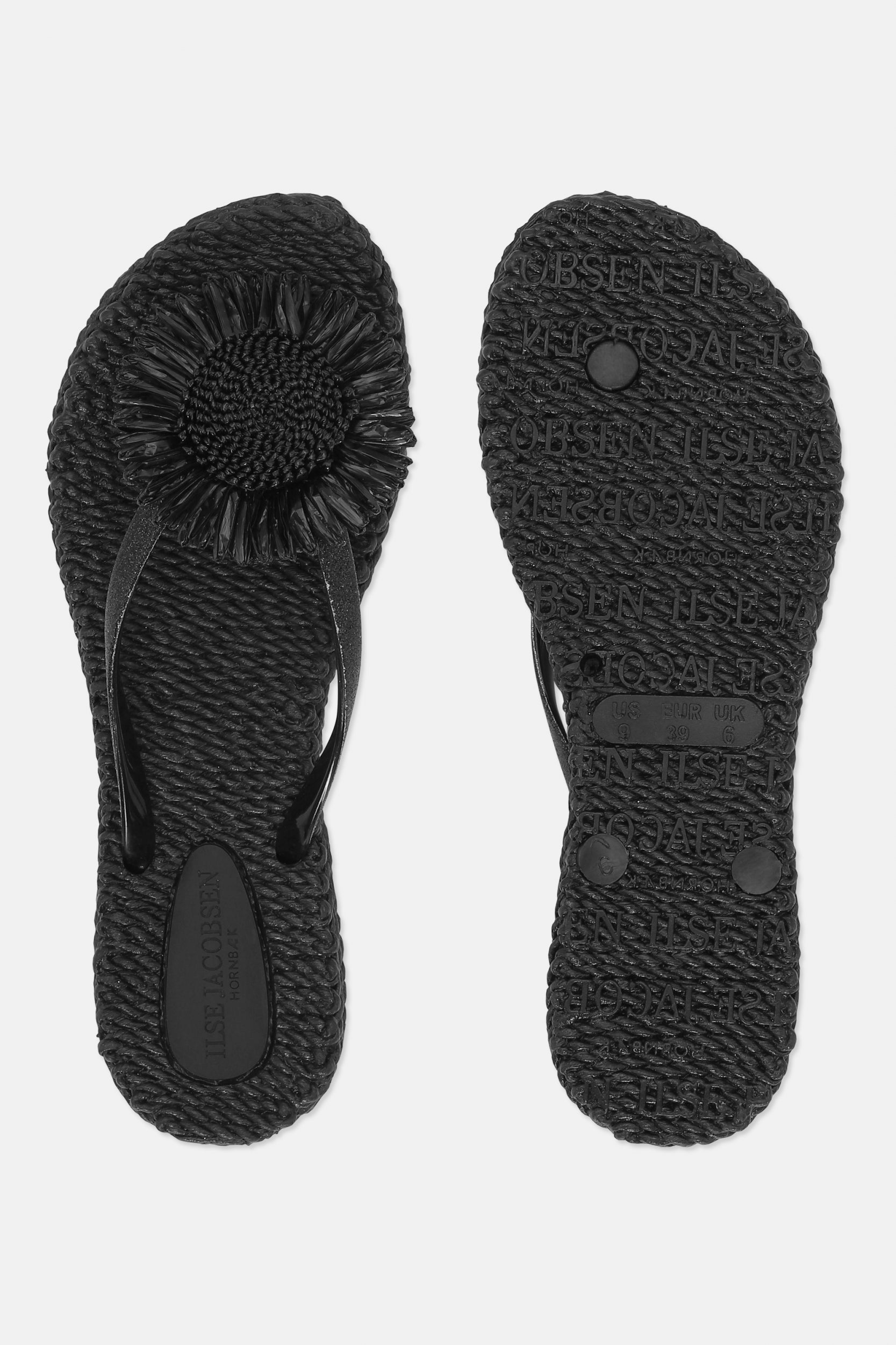 Slipper met bloem CHEERFUL16F | Black | Flip Flop | Ilse Jacobsen
