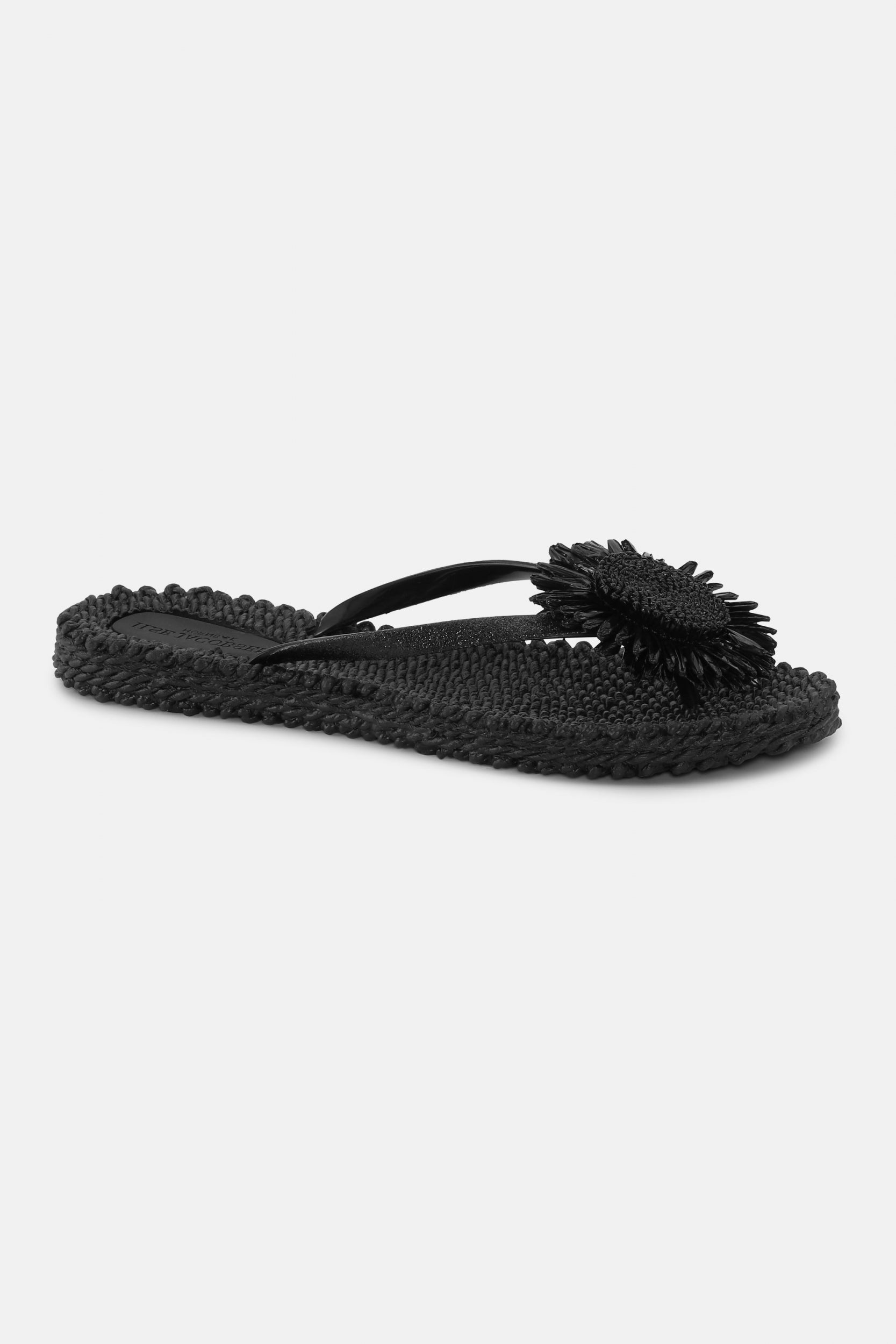Slipper met bloem CHEERFUL16F | Black | Flip Flop | Ilse Jacobsen